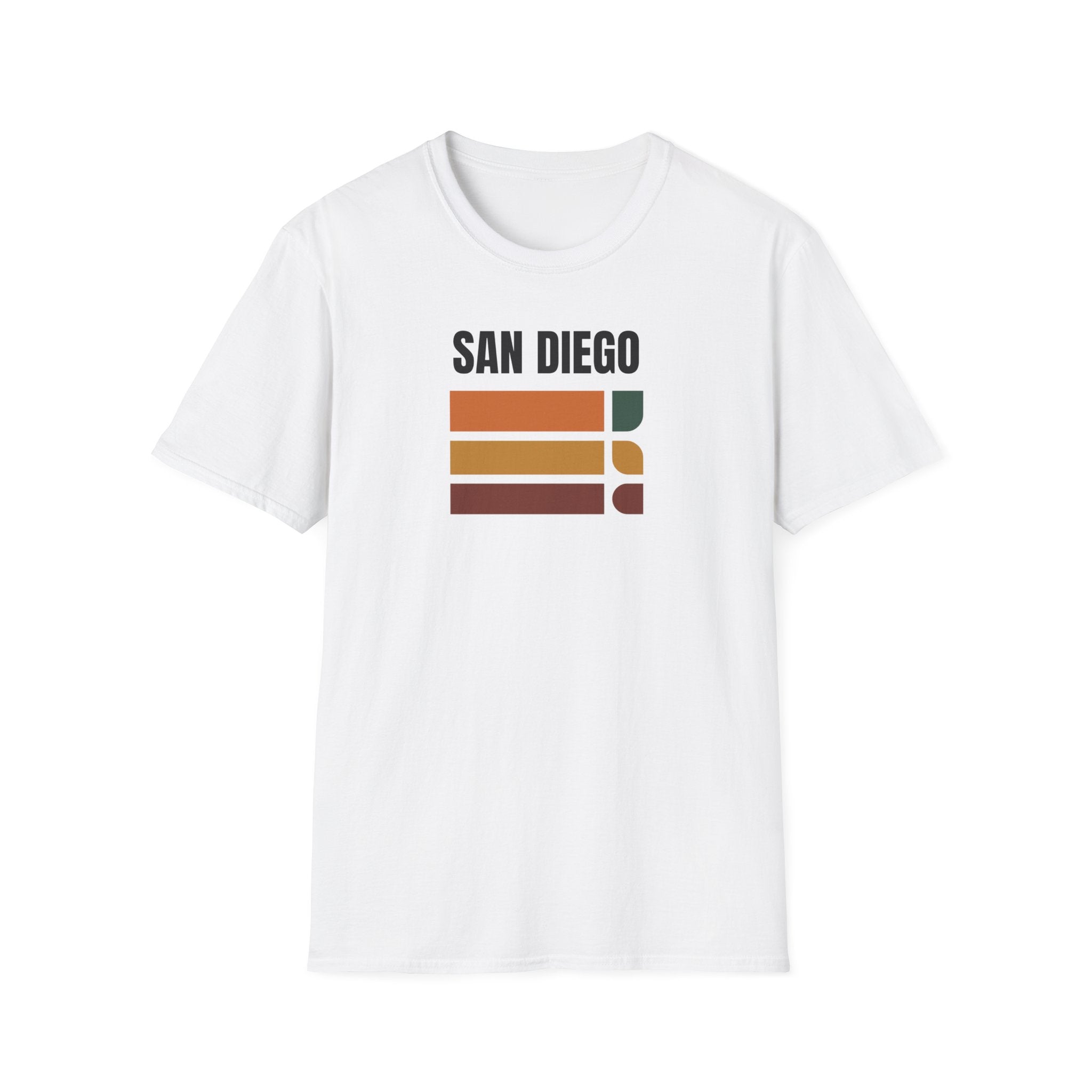 San Diego Retro Stripes T-Shirt | Vintage Sunset City Design