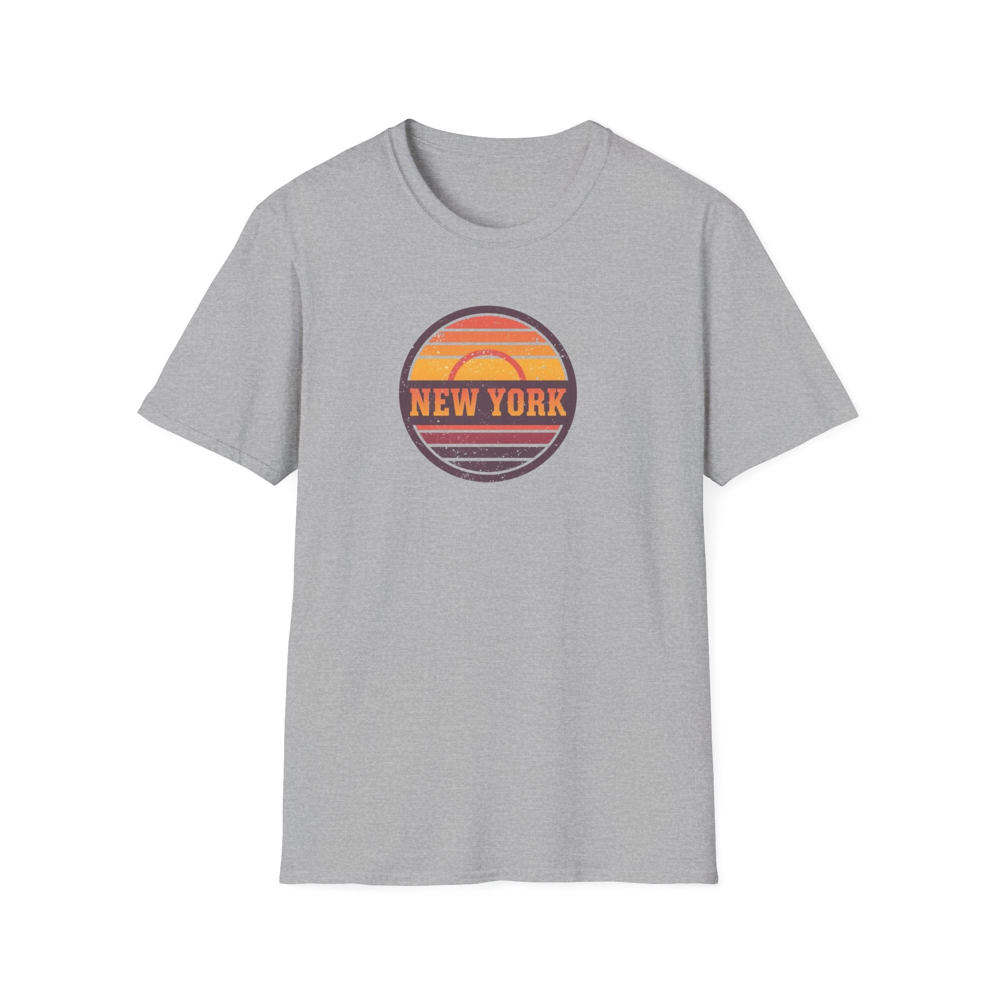 New York sunset badge T-Shirt | vintage retro city graphic