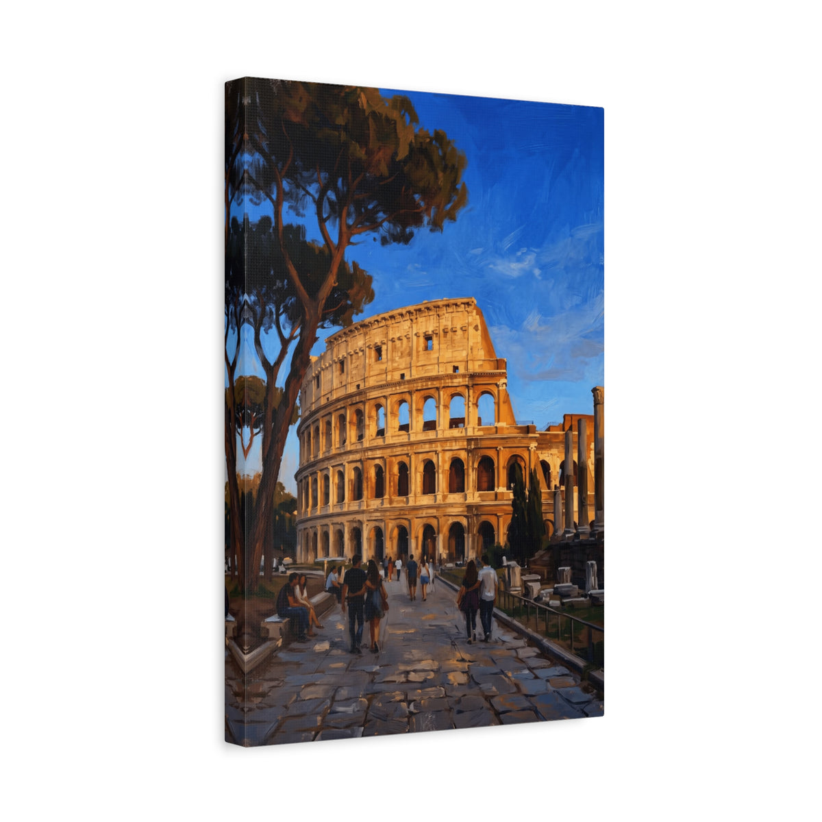 Colosseum Sunset Stretched Canvas — Roman Landmark Wall Art
