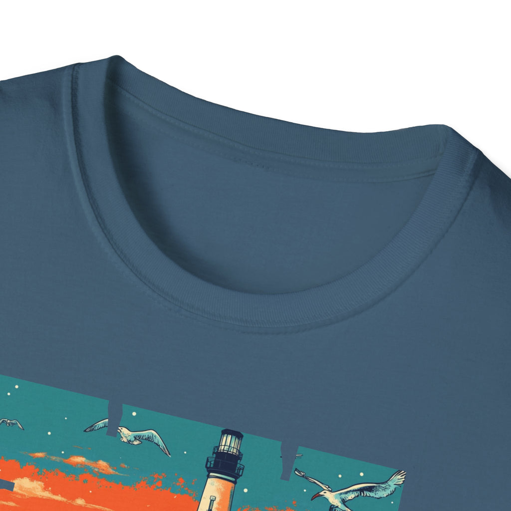 San Sebastian Lighthouse Vintage Poster T-Shirt | Coastal Travel Tee