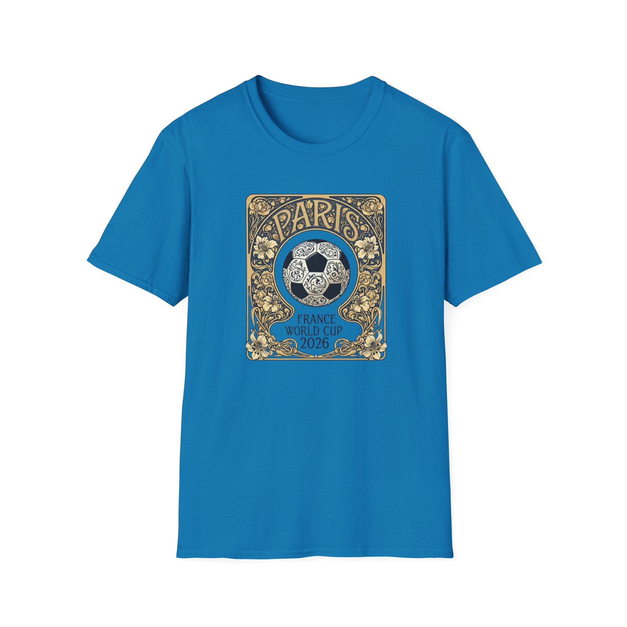 Paris 2026 World Cup Soccer T-Shirt — Retro Floral Football Design