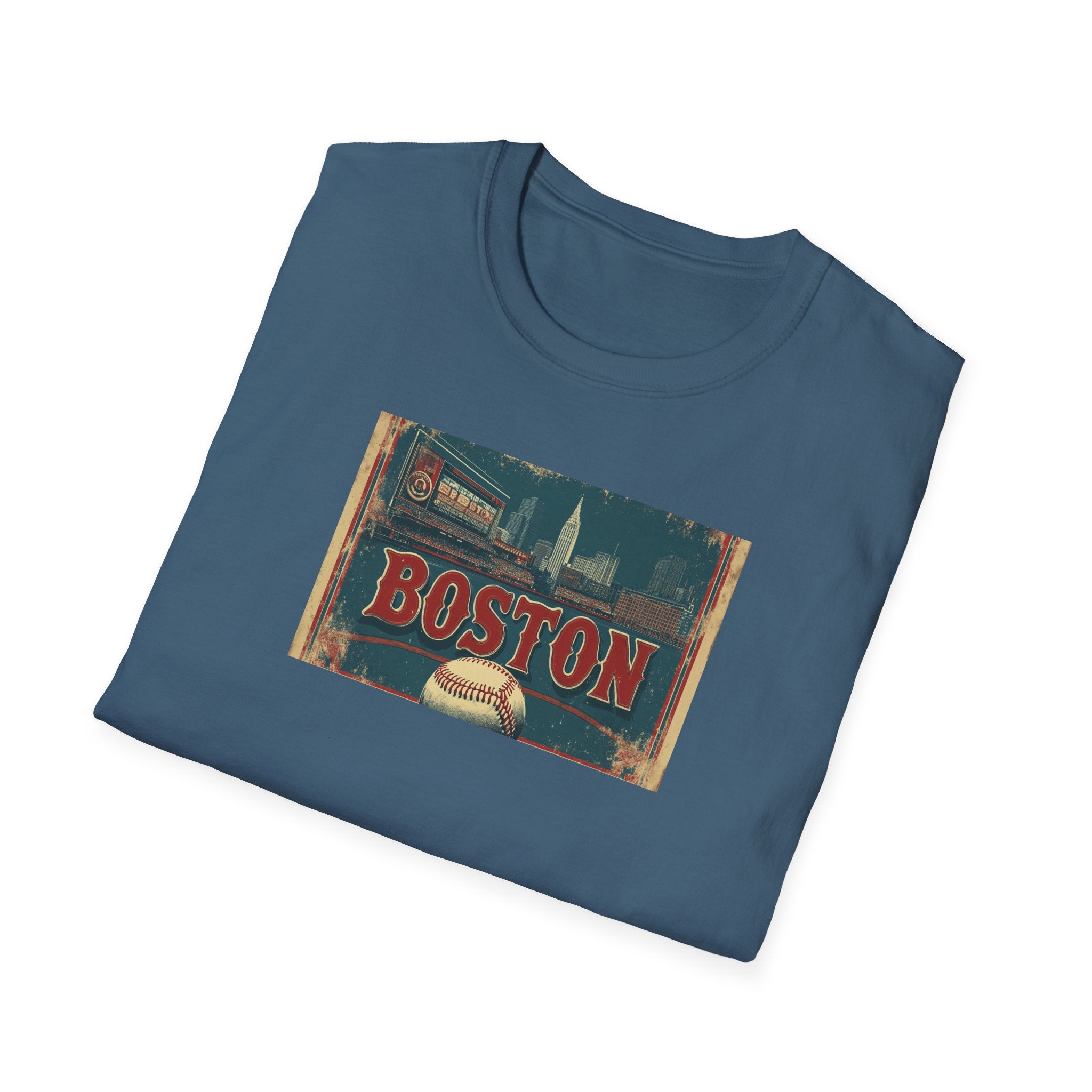 Boston Vintage Baseball T-Shirt | City Skyline, Retro Sports Design