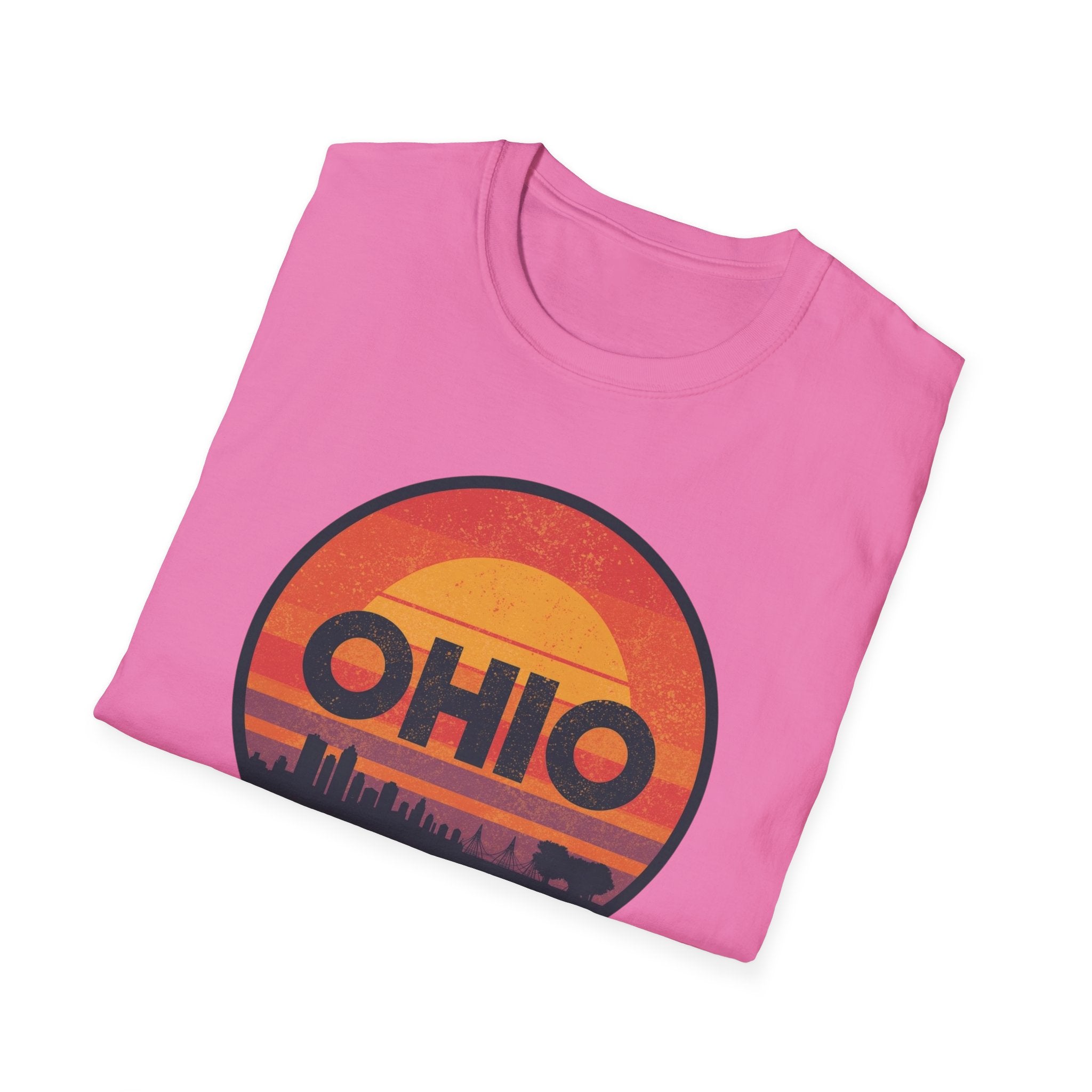 Ohio Retro Sunset T-Shirt — Vintage State Skyline Tee
