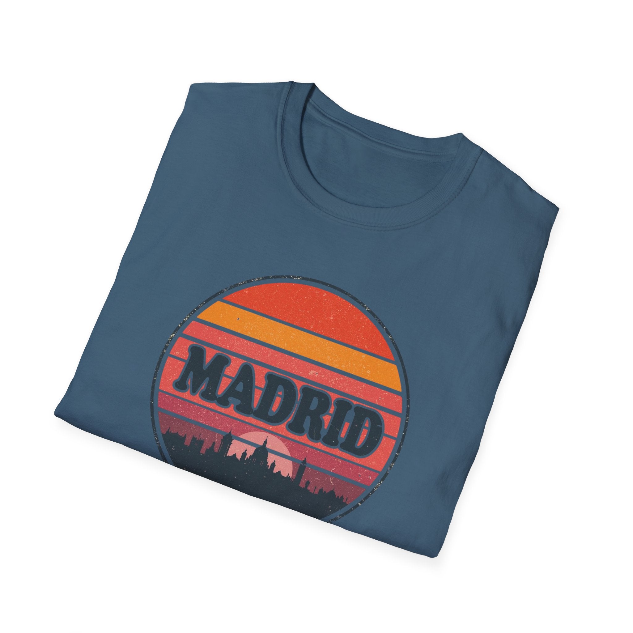 Madrid Sunset T-Shirt — Vintage Skyline Graphic Tee