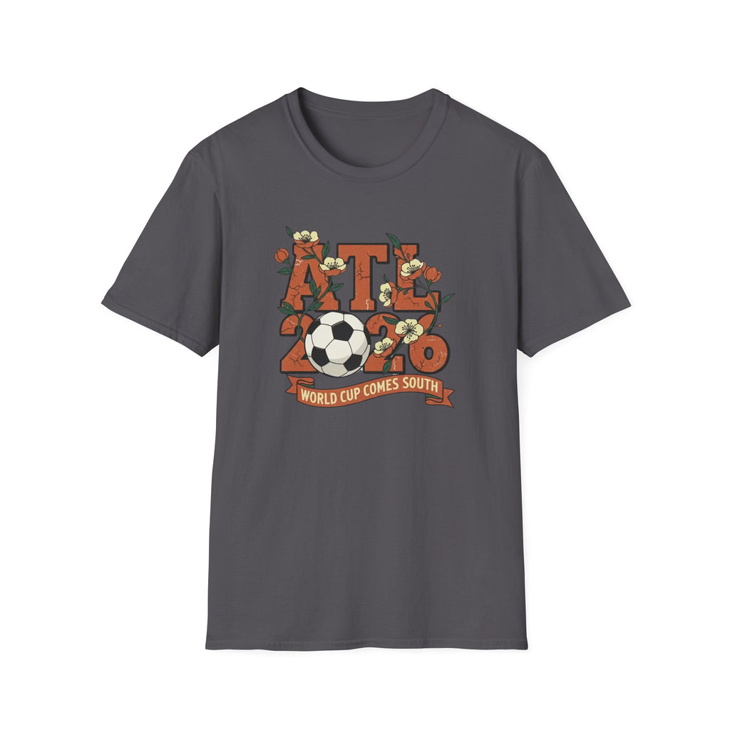 Atlanta (ATL) World Cup 2030 Soccer T-Shirt — "World Cup Comes South" Retro Design