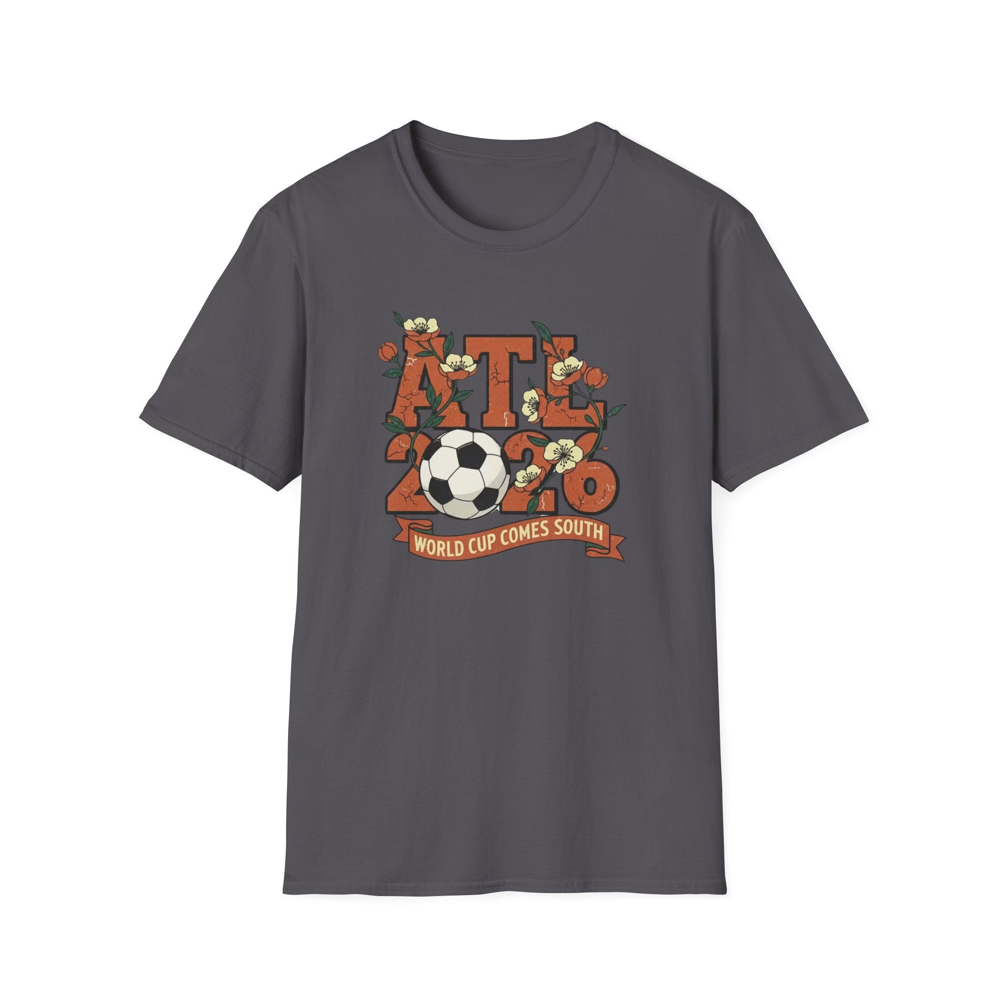 Atlanta (ATL) World Cup 2030 Soccer T-Shirt — "World Cup Comes South" Retro Design