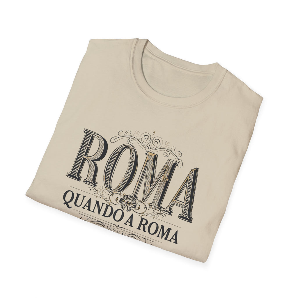 Roma Quando a Roma T-Shirt | Vintage Roman Travel Typography