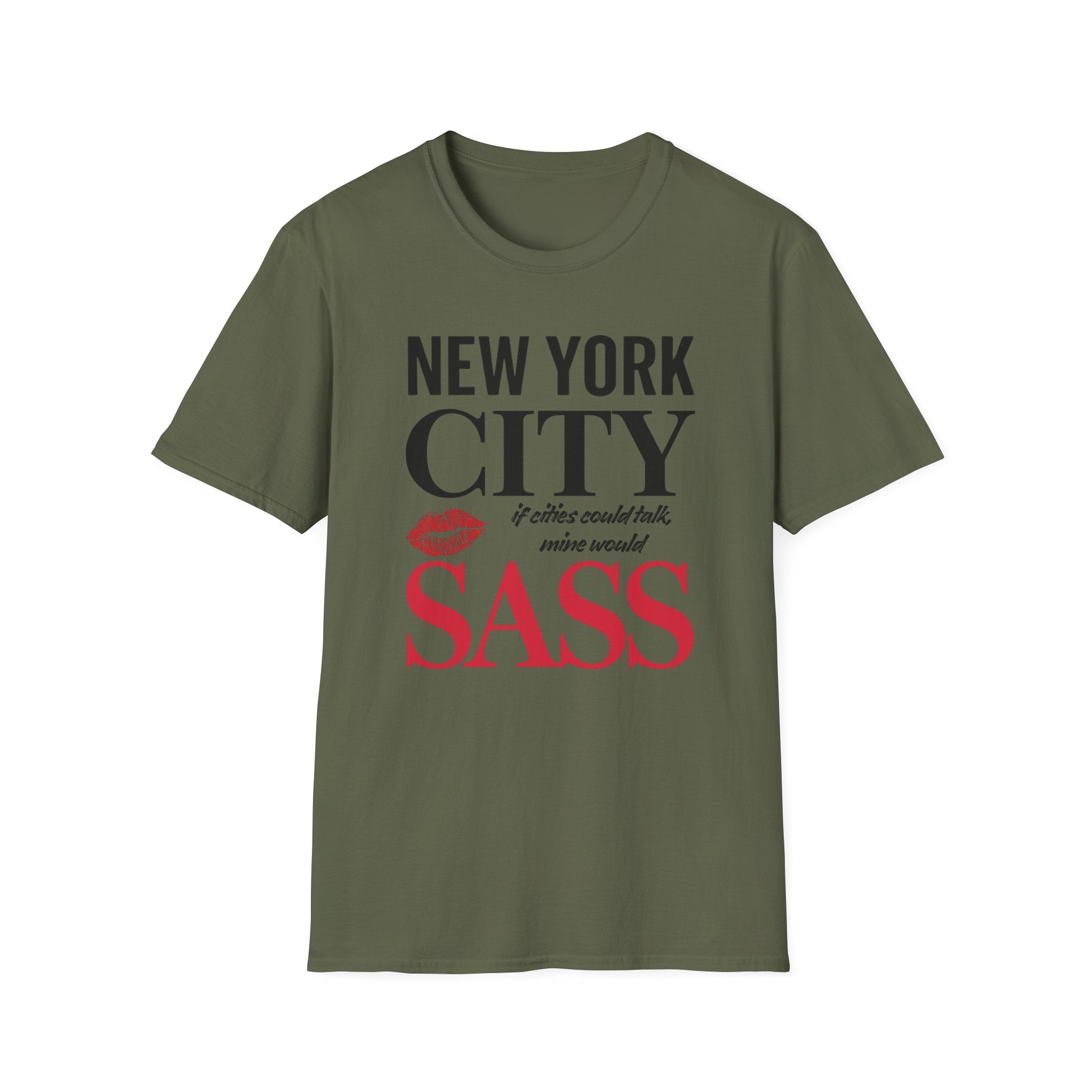 New York City Sass T-Shirt — NYC Lipstick Kiss Graphic Tee