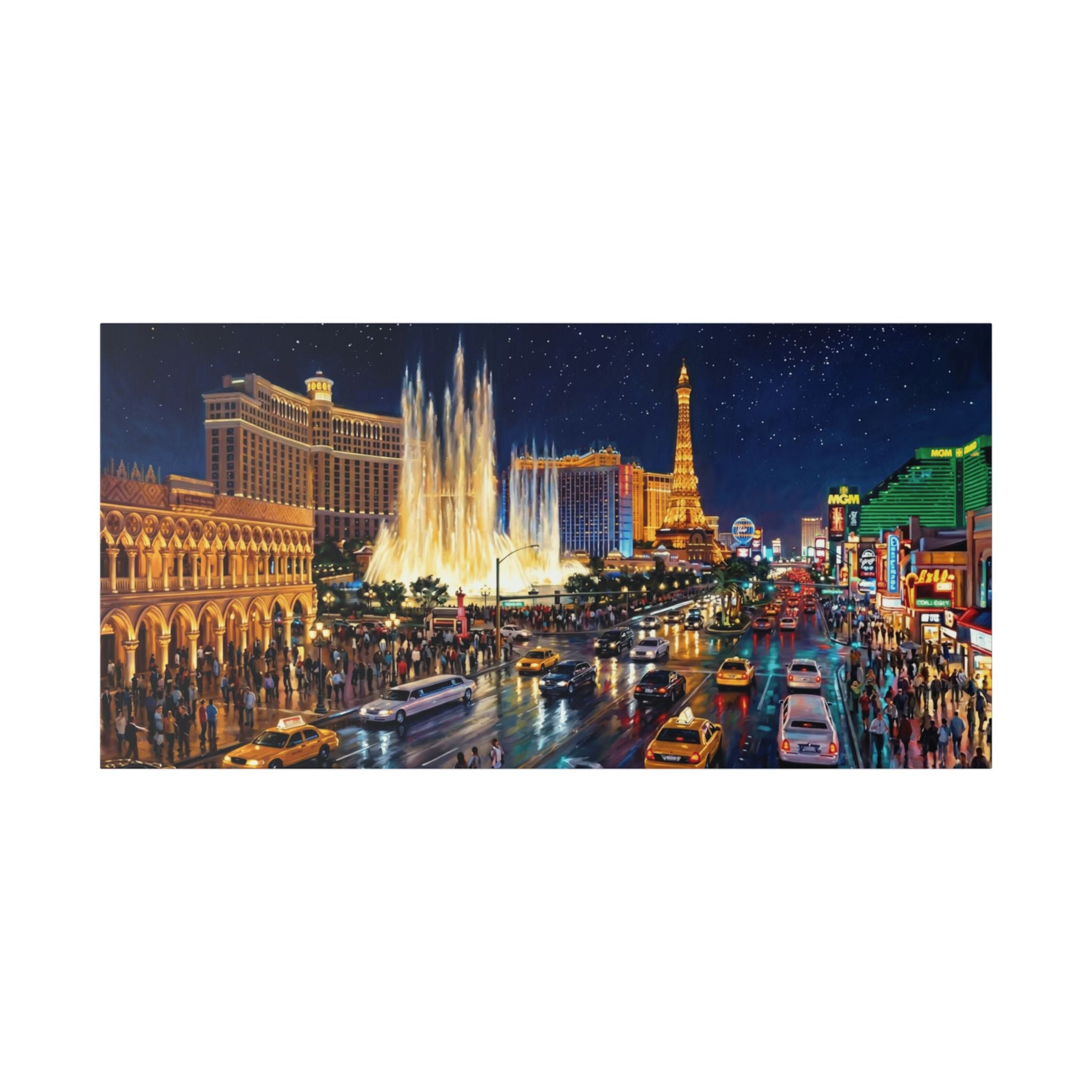 Las Vegas Nightscape Canvas Print — Iconic Strip Skyline Wall Art