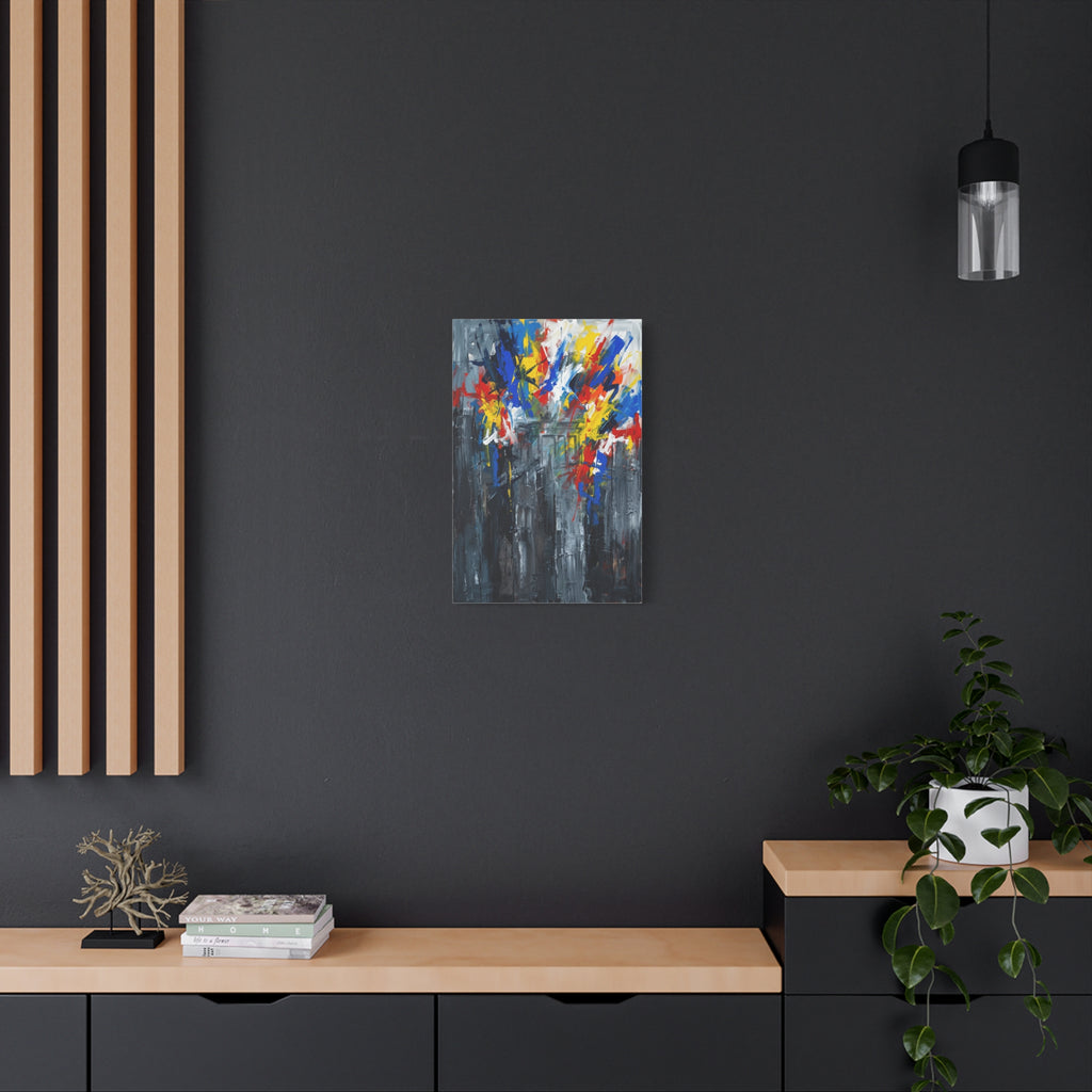 Abstract Cityscape Canvas Print showing Berlin hisotry — Colorful Modern Stretched Wall Art