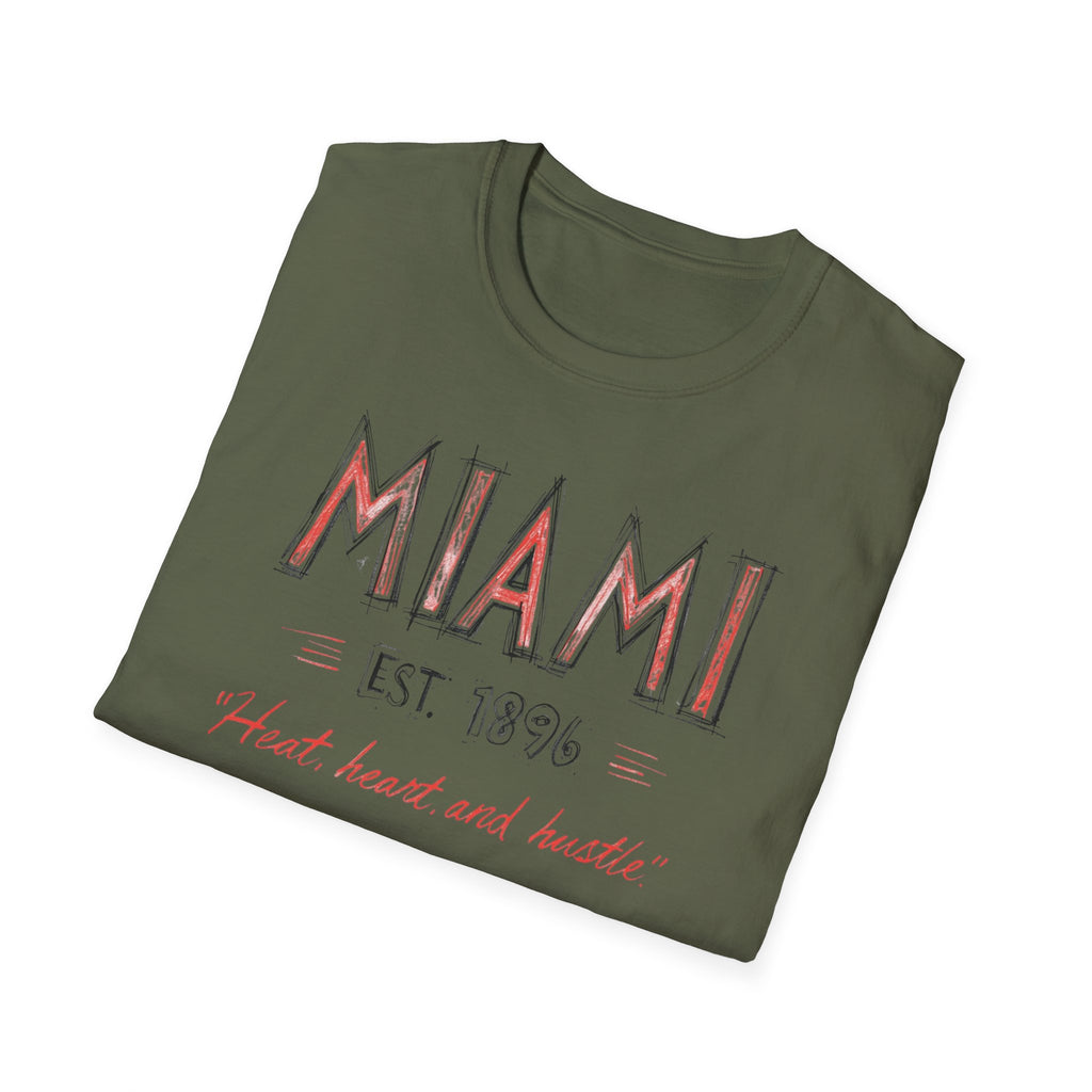 Miami Est. 1896 T-Shirt — "Heat, Heart and Huskie" Retro City Tee