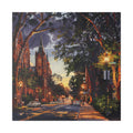 Atlanta Sweet Auburn District - Sunset Church Street Canvas Print — Urban Evening Landscape Wall Art