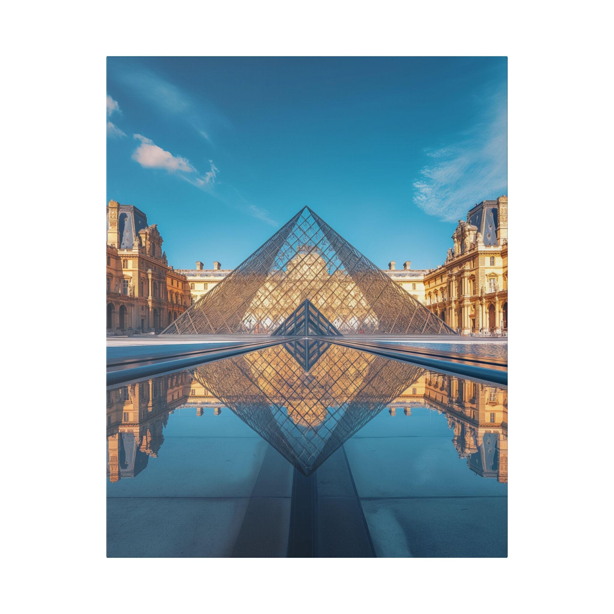 Louvre Glass Pyramid Canvas Print — Paris Travel Wall Art