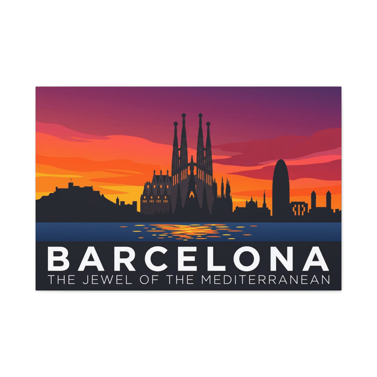 Barcelona Sunset Canvas Print — The Jewel of the Mediterranean