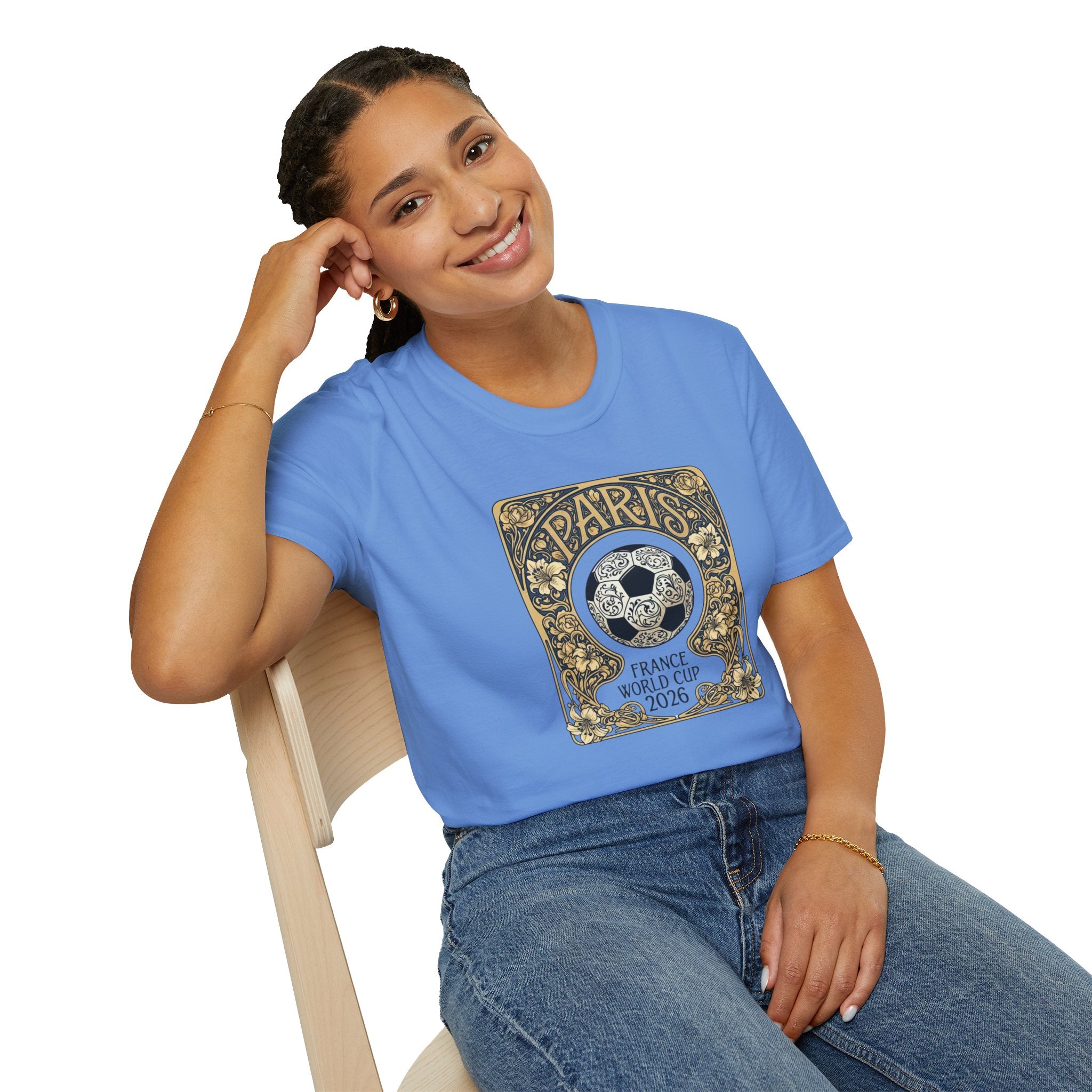 Paris 2026 World Cup Soccer T-Shirt — Retro Floral Football Design