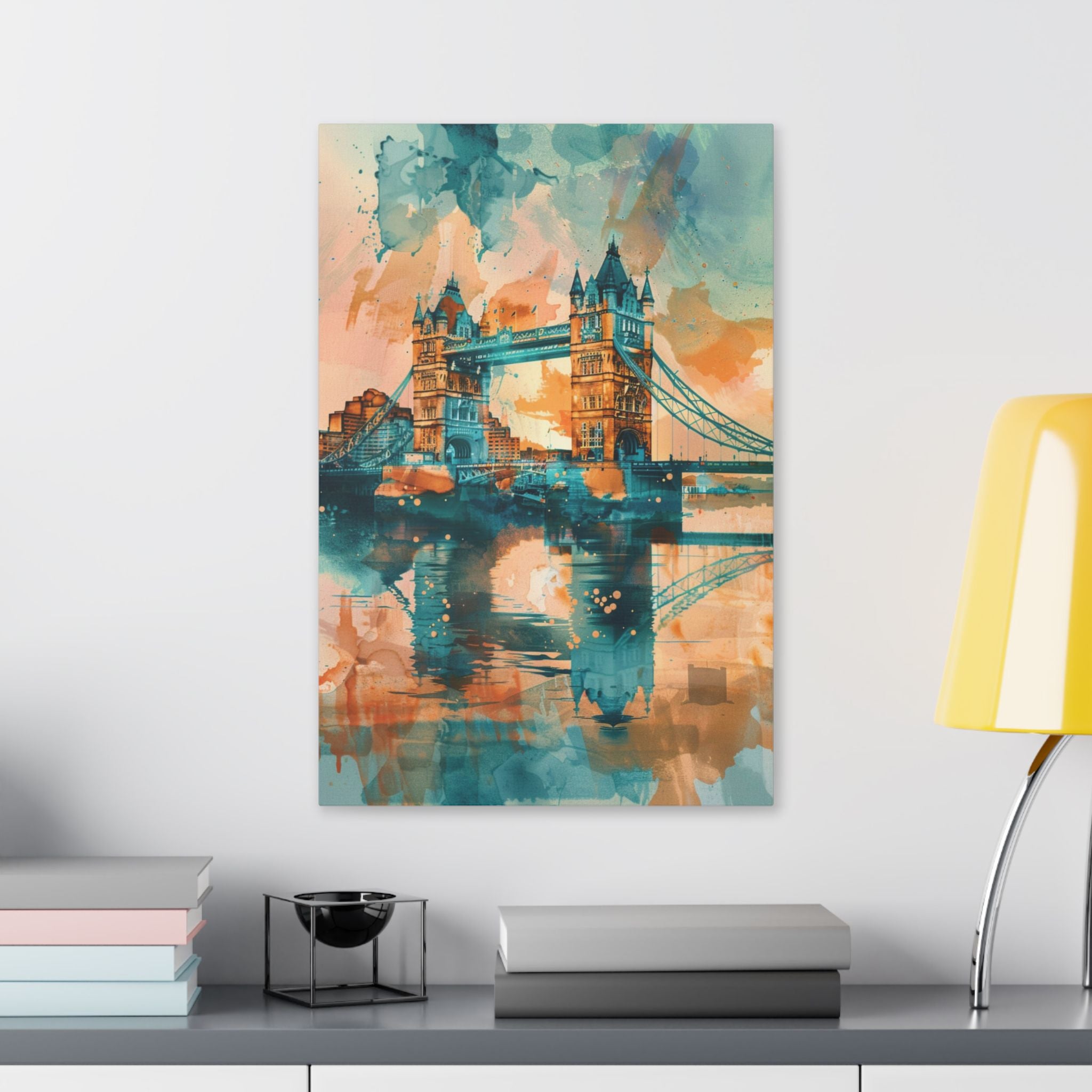 London Tower Bridge Watercolor Canvas Print