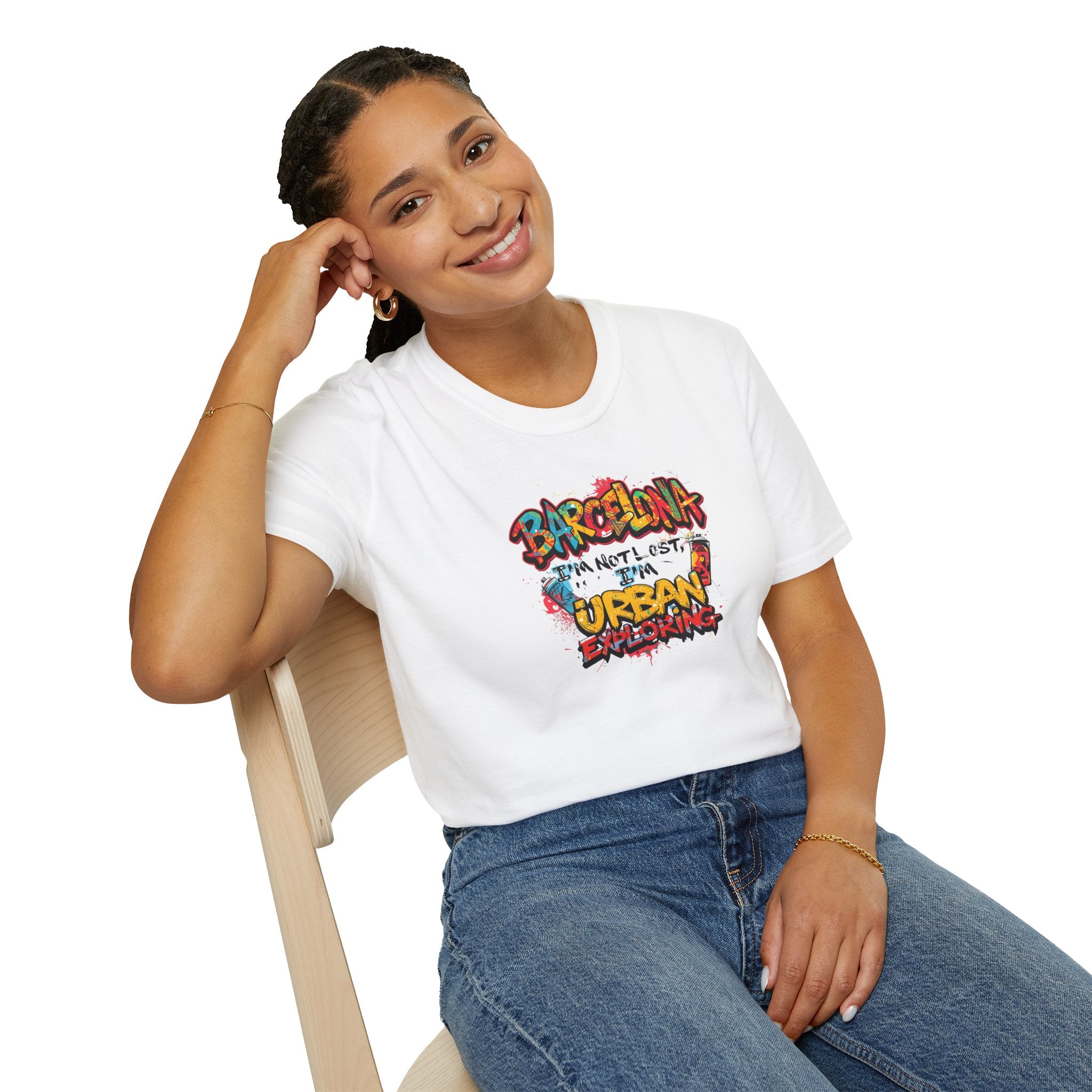 Barcelona Urban Graffiti T‑Shirt – Colorful Street Art Travel Tee