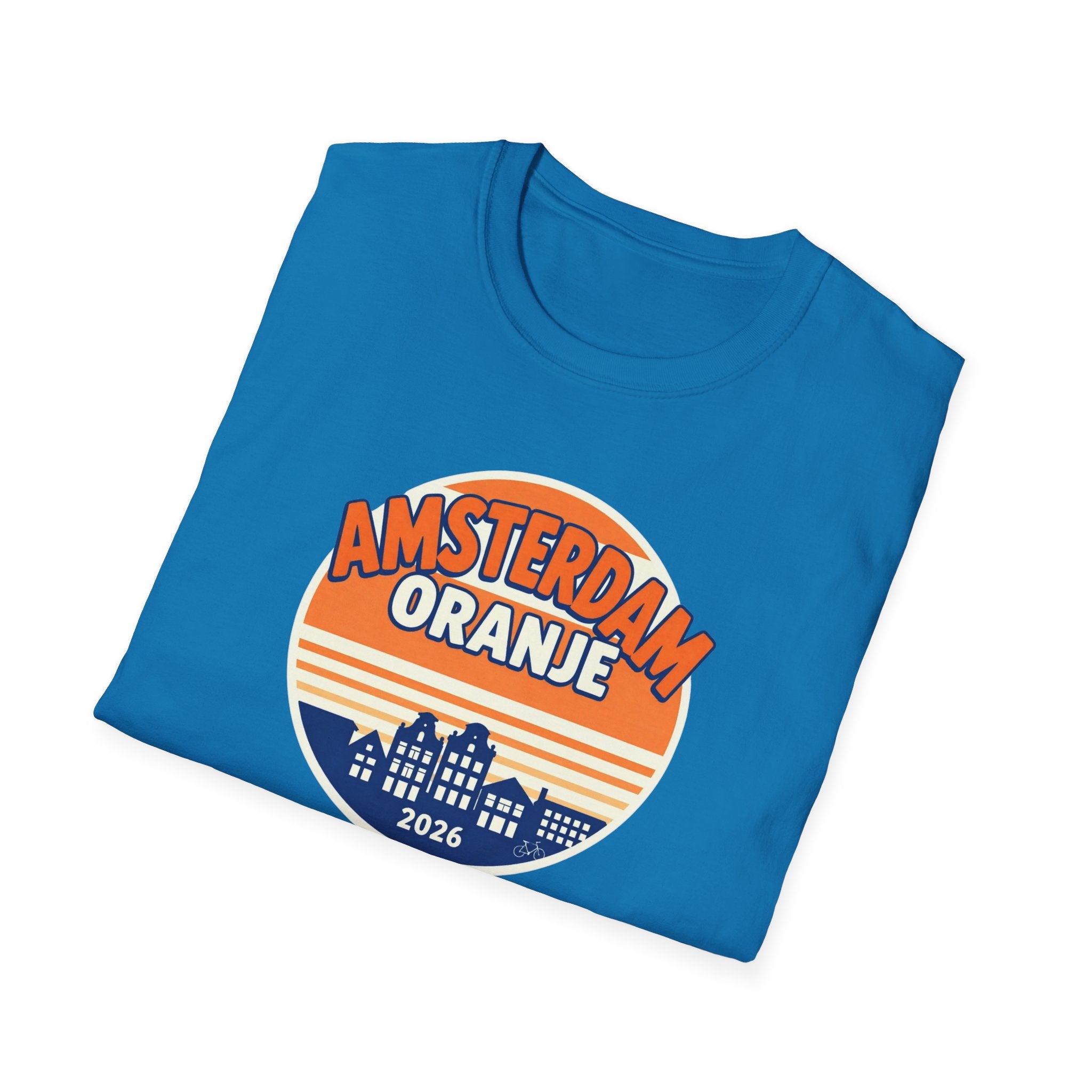 Amsterdam Oranje Vintage Skyline T-Shirt — 2026 Dutch Pride Tee