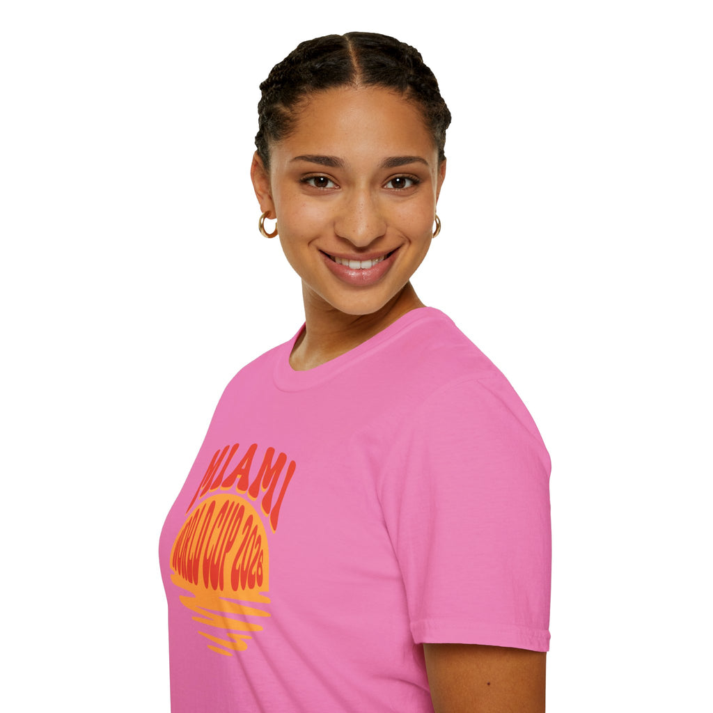 Miami World Cup 2026 T-Shirt – Retro Sunset Soccer Tee