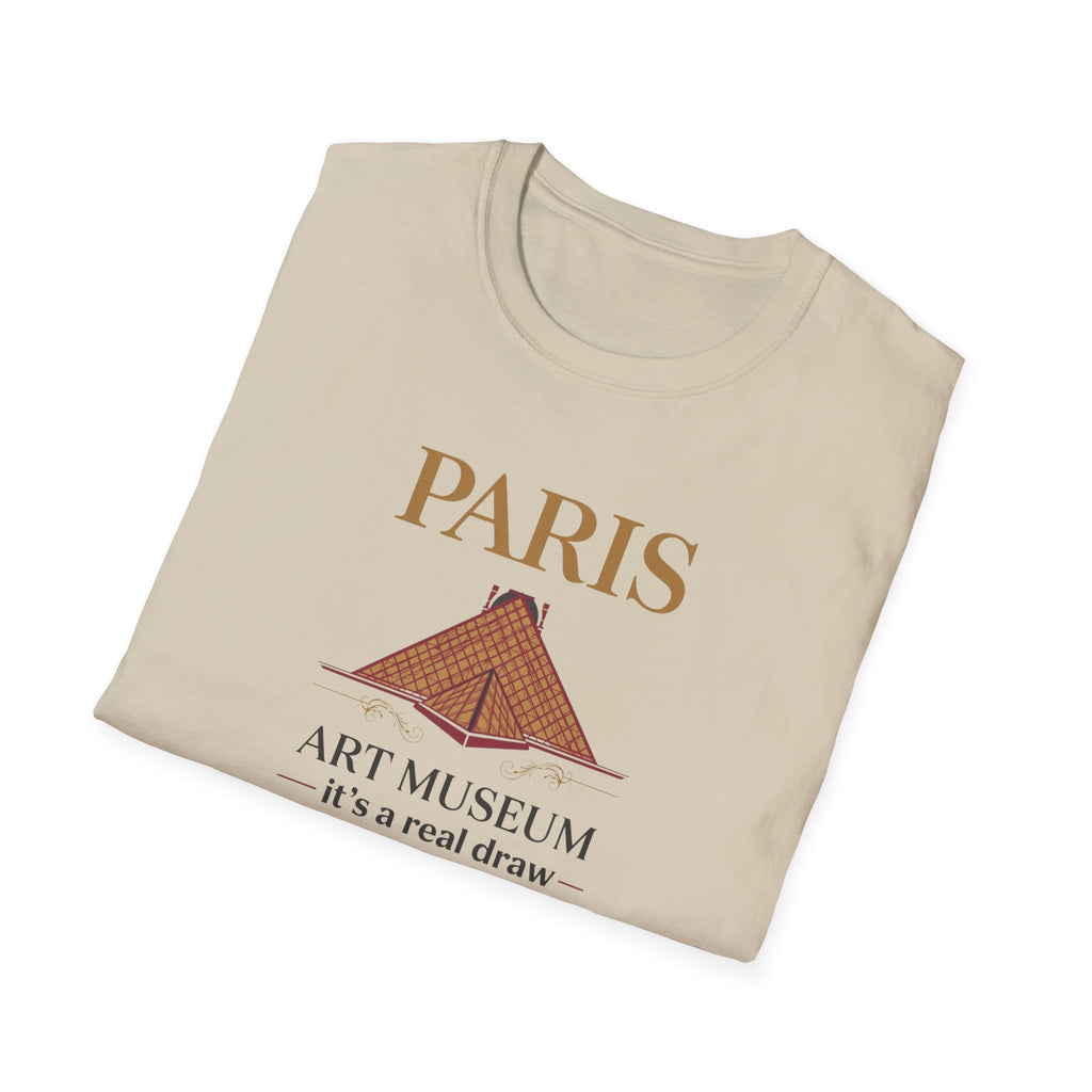 Paris Art Museum T-Shirt – 'It's a Real Draw' Louvre Pyramid Graphic Tee