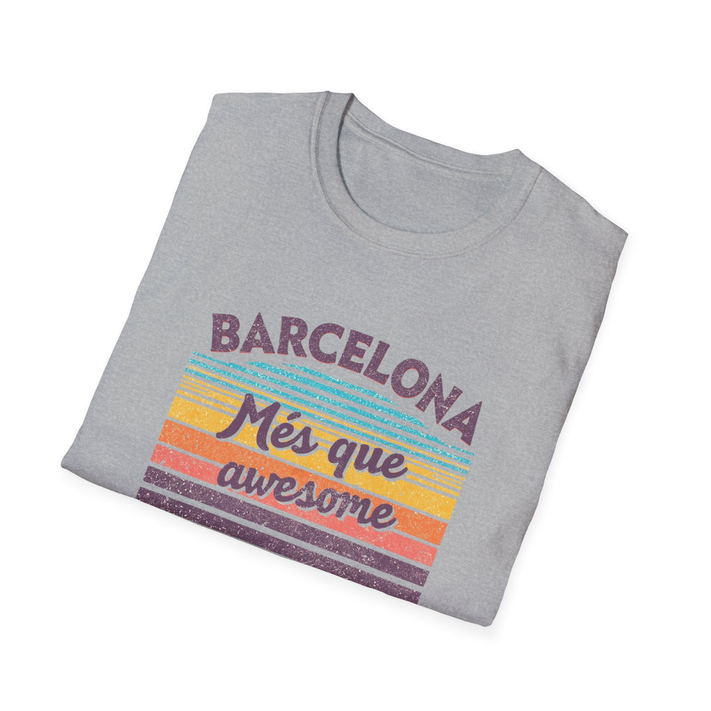Barcelona "Més que awesome" Retro Striped T-Shirt