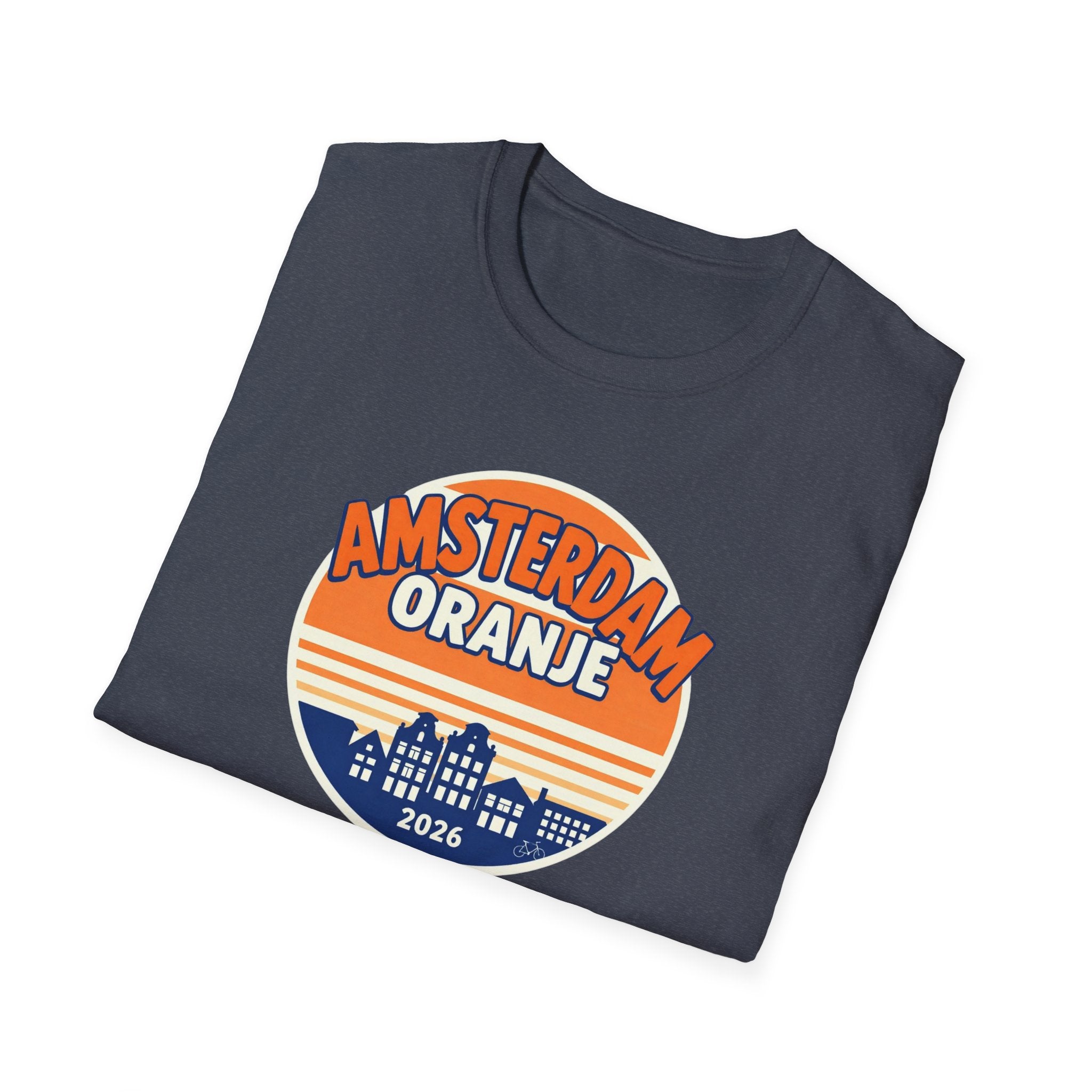 Amsterdam Oranje Vintage Skyline T-Shirt — 2026 Dutch Pride Tee