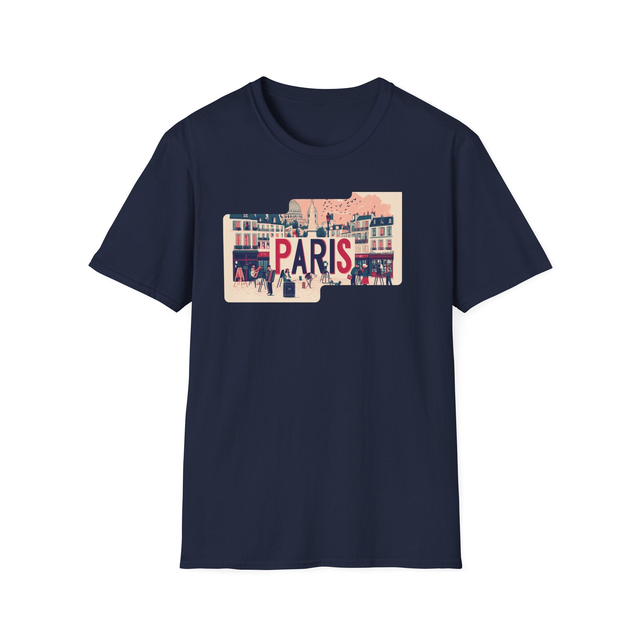Paris Cityscape T-Shirt | Vintage French Street Illustration