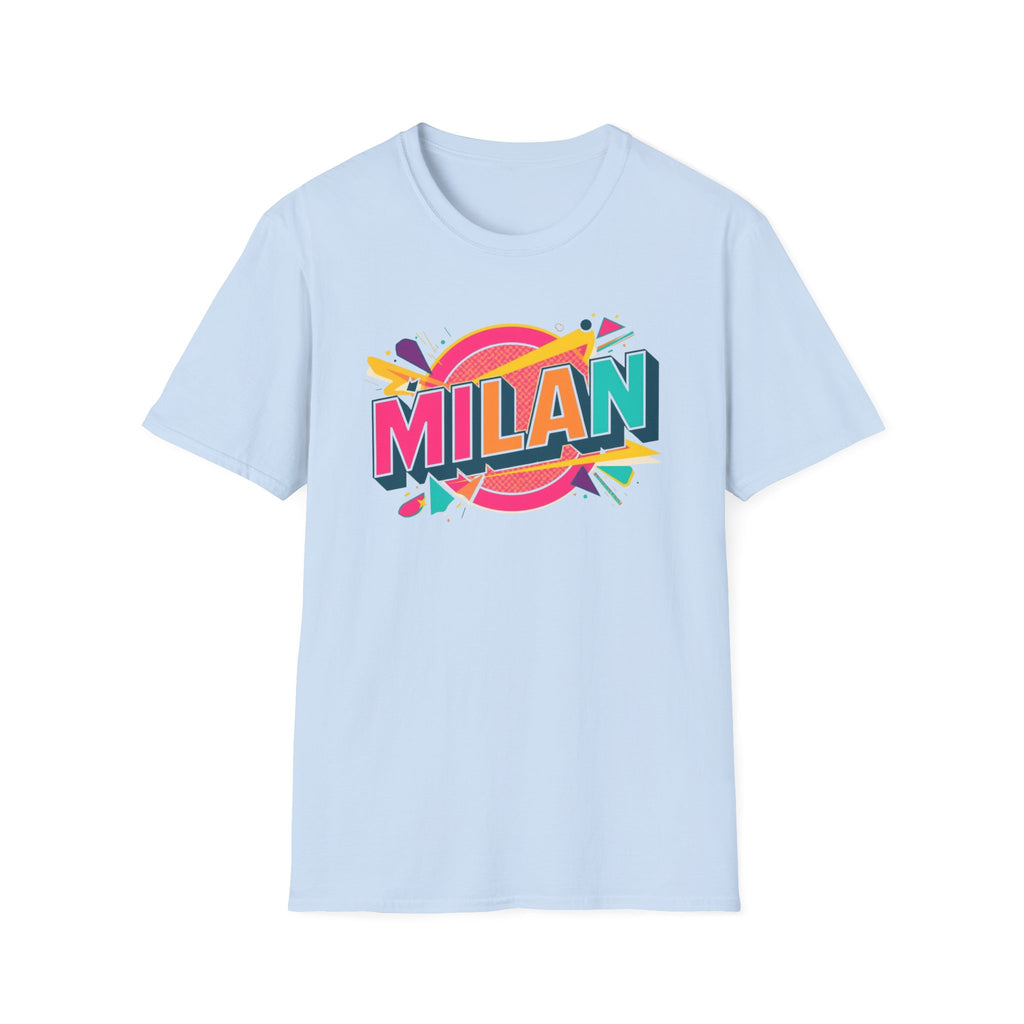 Milan Retro Pop Graphic T-Shirt — Colorful City Name Tee