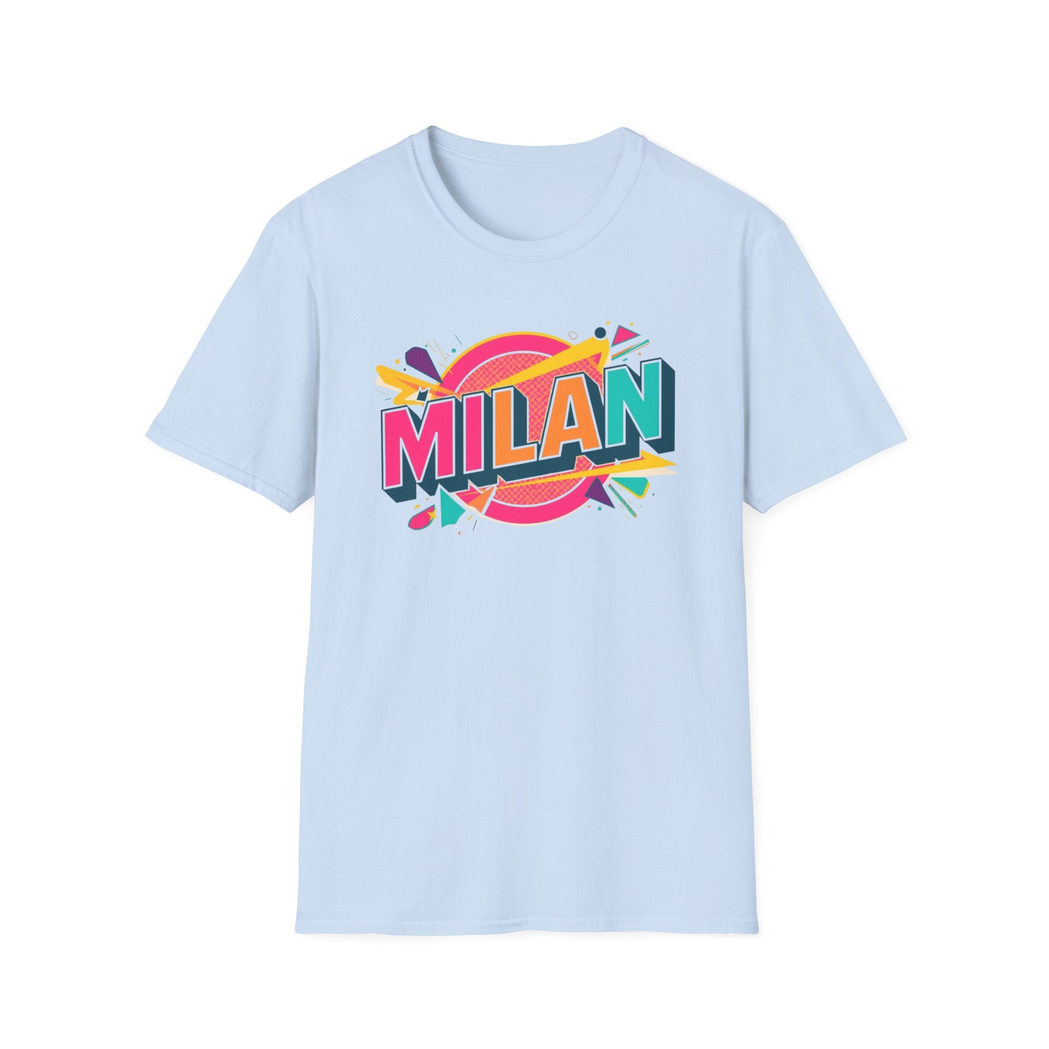 Milan Retro Pop Graphic T-Shirt — Colorful City Name Tee