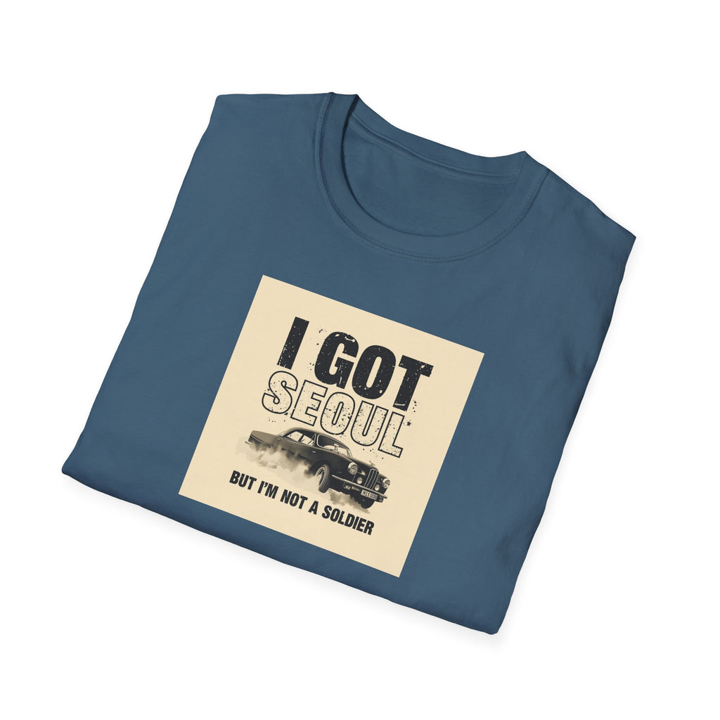 Seoul Travel Tee — "I Got Seoul But I’m Not A Soldier" Vintage Korea Souvenir T-Shirt