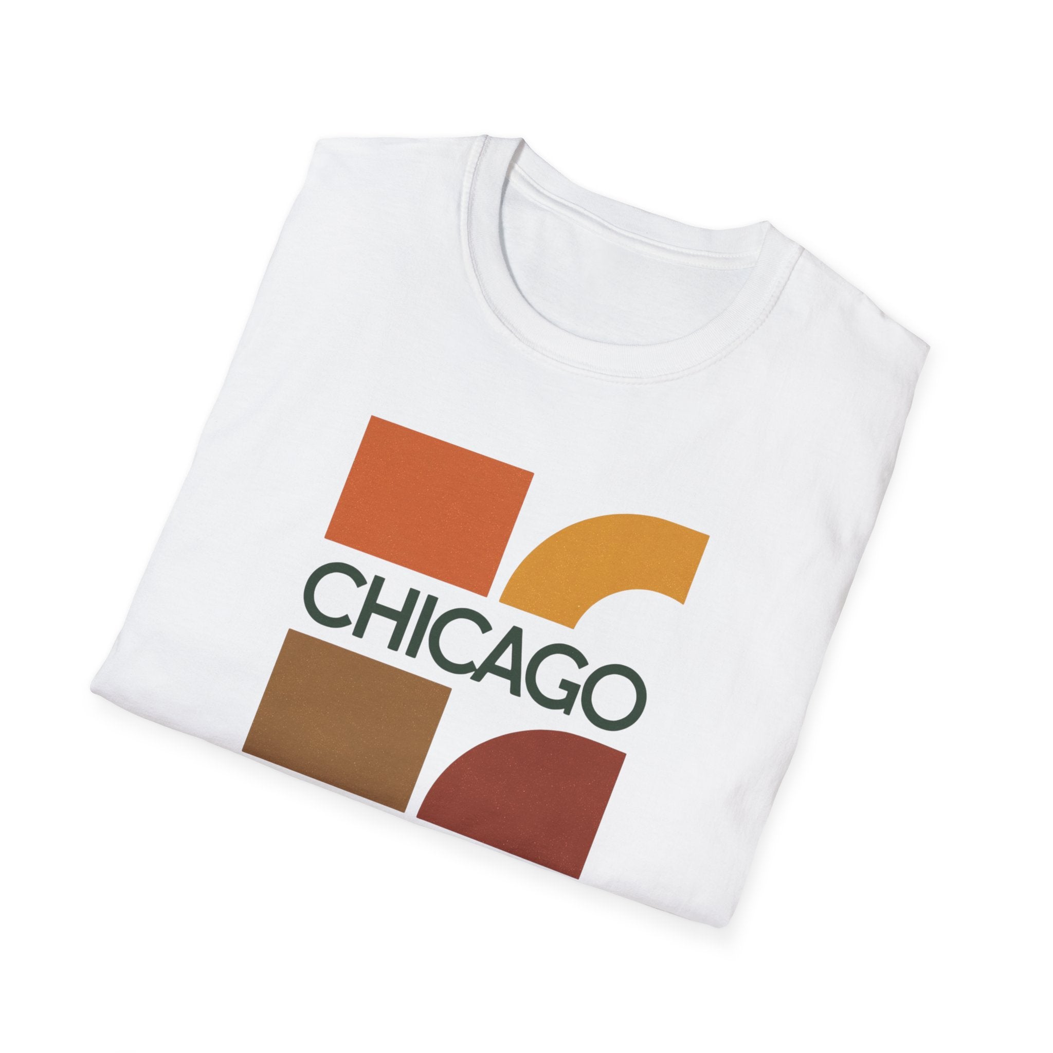 Retro Chicago Square Logo T-Shirt | Mid-Century City Design