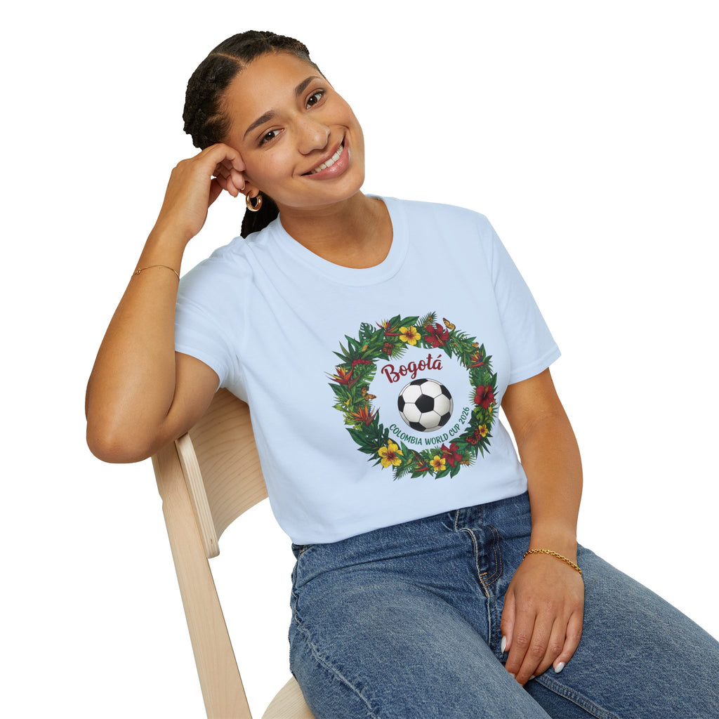 Bogotá Soccer Wreath T-Shirt — World Cup Football Holiday Tee