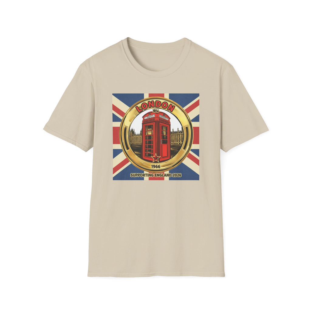 London Phone Booth T-Shirt World Cup 2026 — Vintage Union Jack Travel Supporters Tee