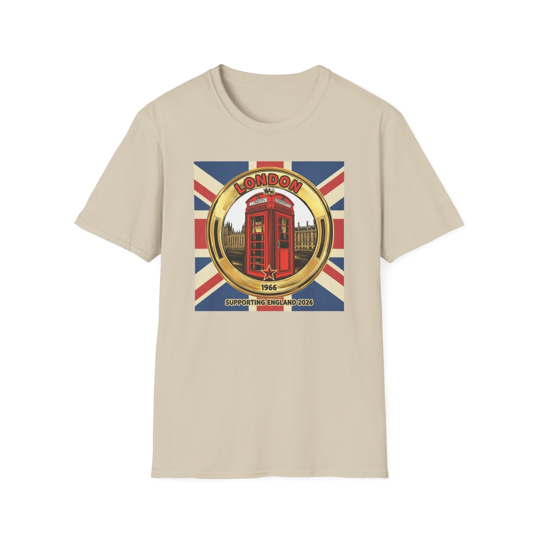 London Phone Booth T-Shirt World Cup 2026 — Vintage Union Jack Travel Supporters Tee