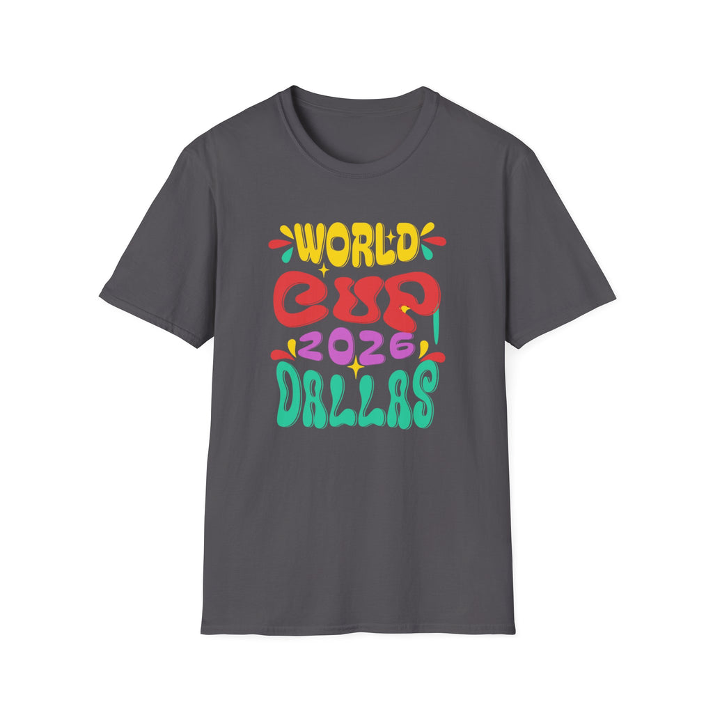 World Cup 2026 Dallas T-Shirt — Colorful Retro Soccer Fan Tee