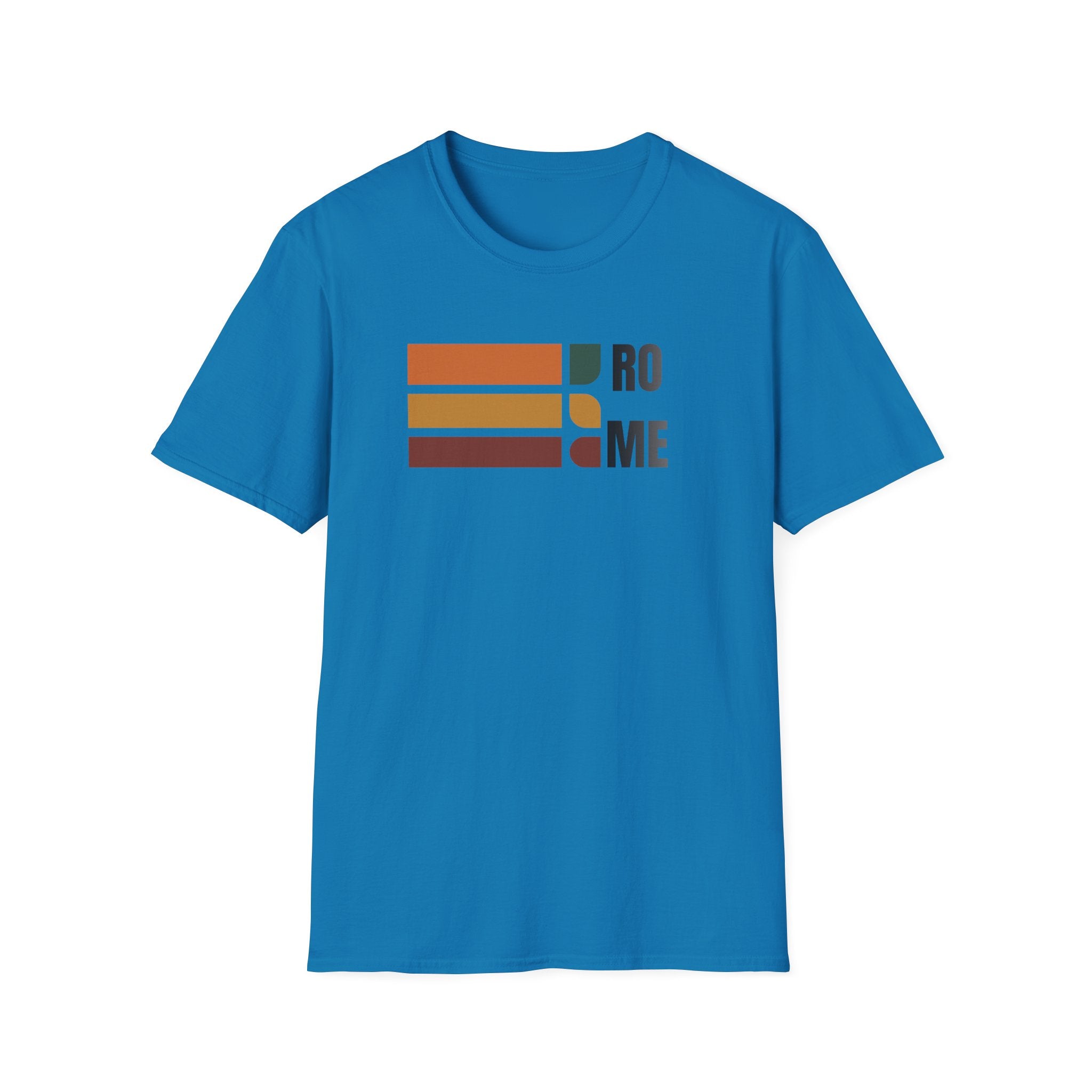 Rome Retro Stripes T-Shirt | Vintage Color Block Typography