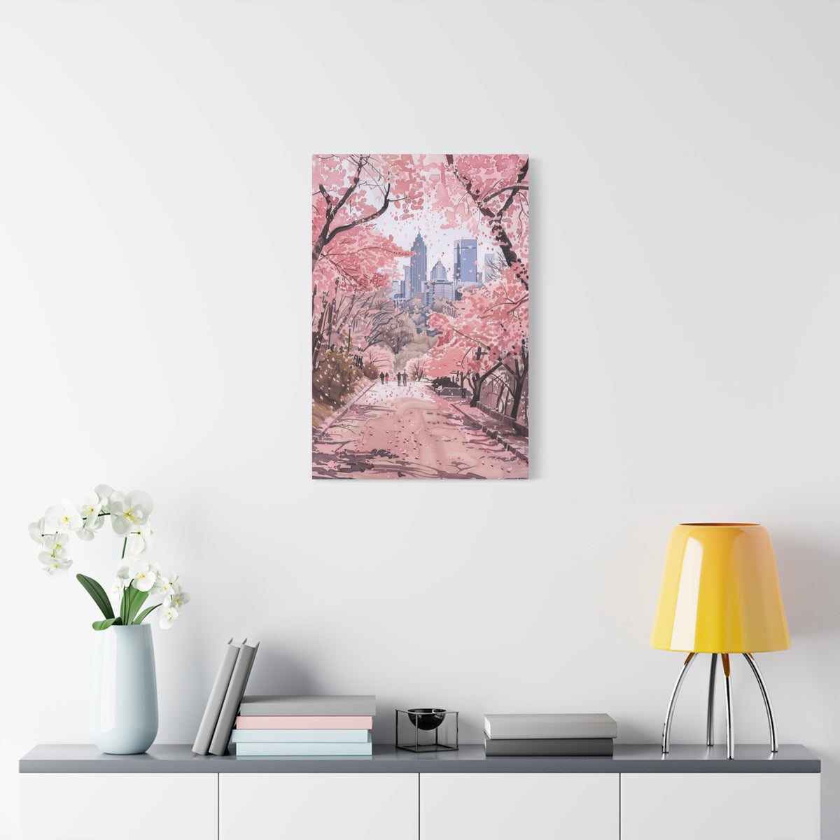 Atlanta Piedmont Park - Georgia - Cherry Blossom Cityscape Canvas - Bank of America Plaza