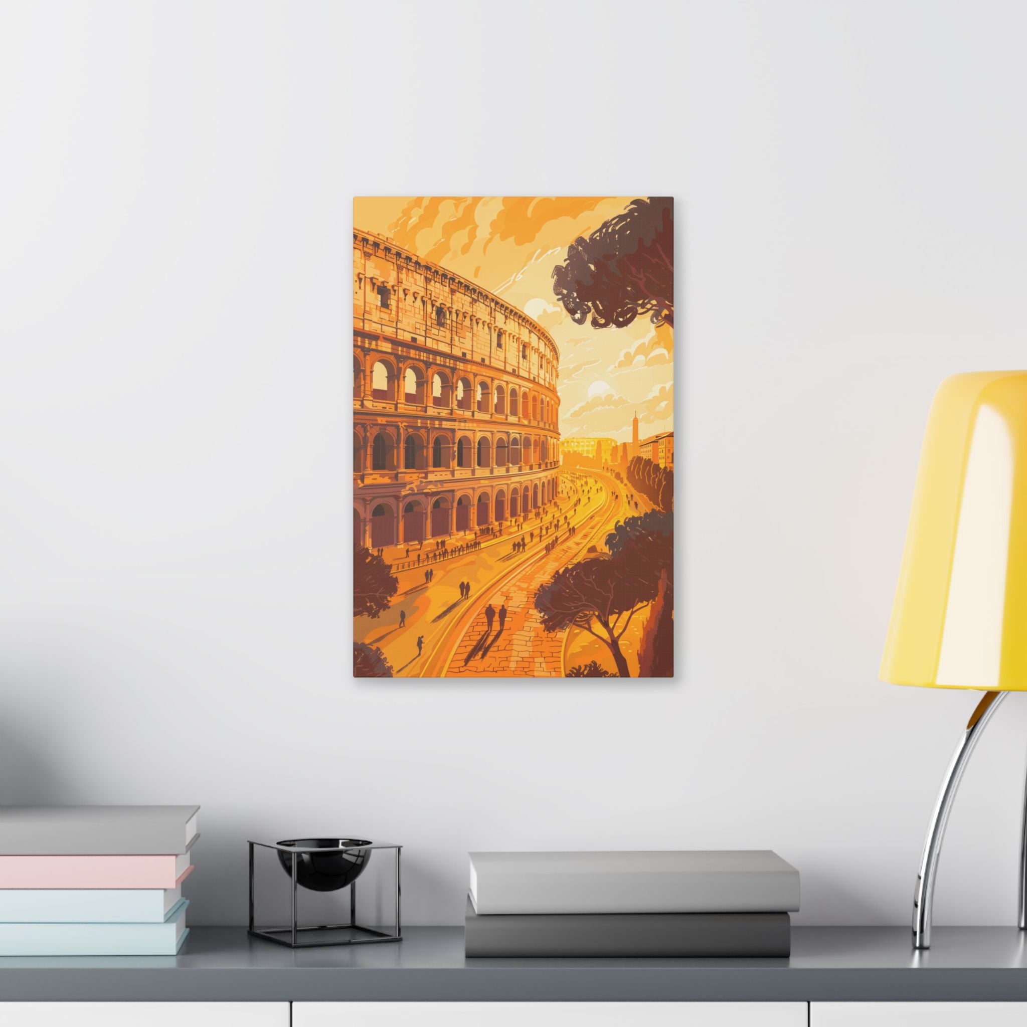 Colosseum Sunset Canvas Art — Rome Travel Wall Decor