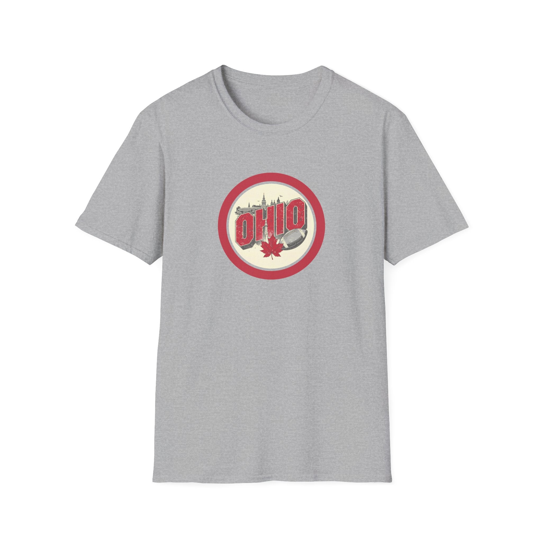 Ohio Retro Badge T-Shirt | Maple Leaf Logo