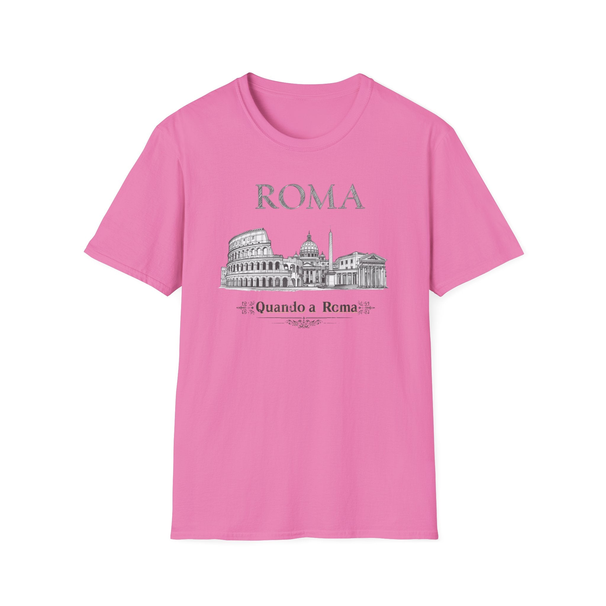 Roma skyline illustration T-Shirt | Colosseum Vatican Stencil