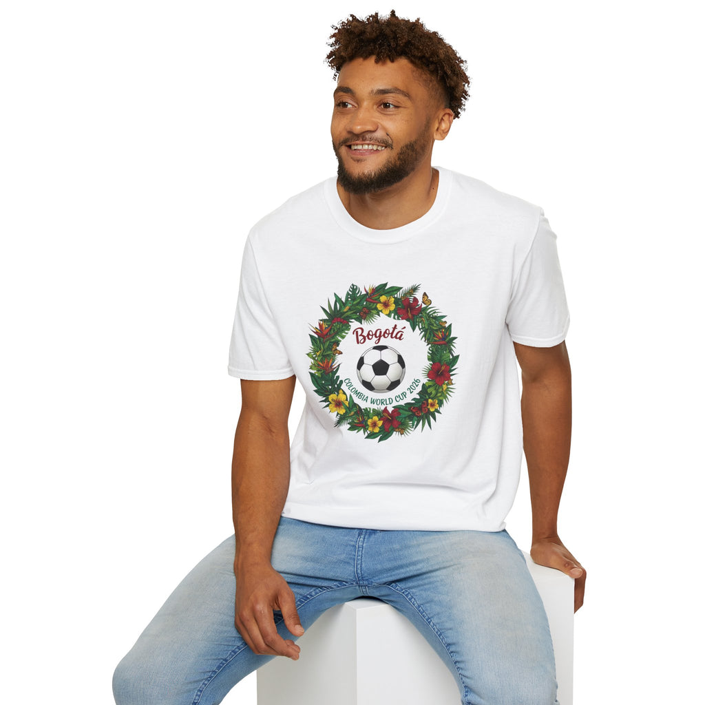 Bogotá Soccer Wreath T-Shirt — World Cup Football Holiday Tee