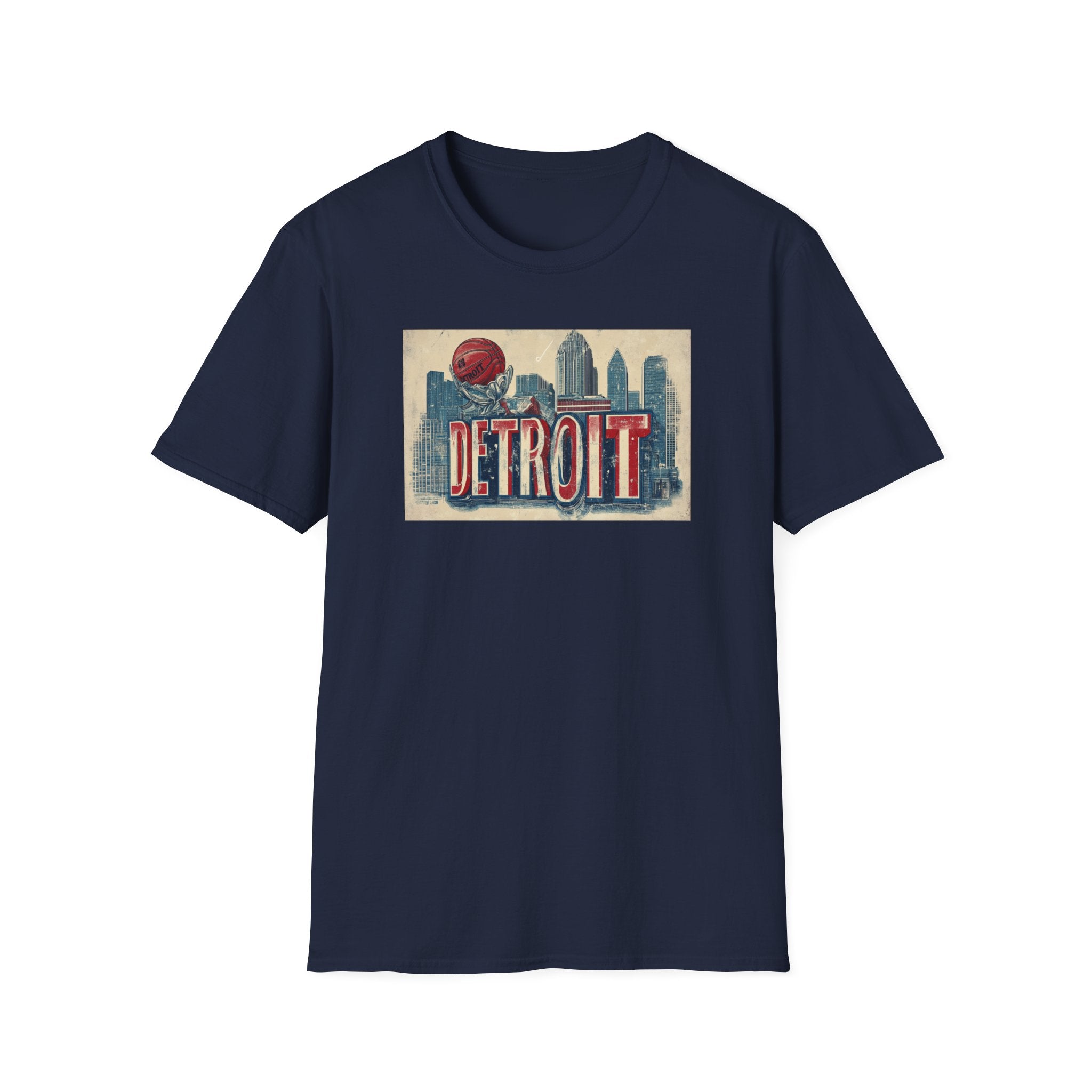 Detroit skyline vintage postcard T-Shirt | Retro city skyline tee
