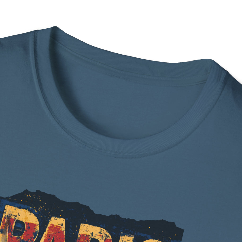 Paris Skyline Graphic T-Shirt | Vintage Textured Paris Design