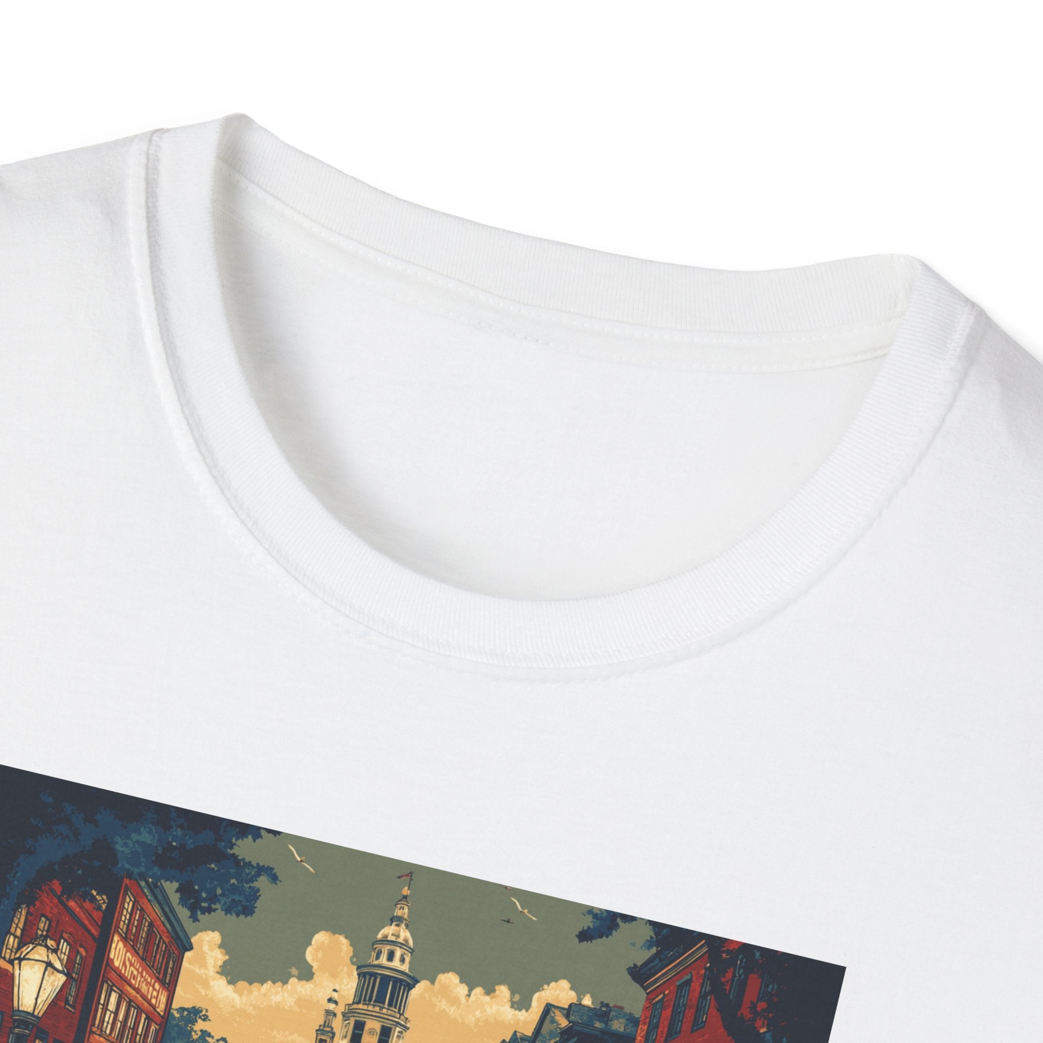 Boston Vintage Postcard T-Shirt | City Skyline, Retro Travel Art