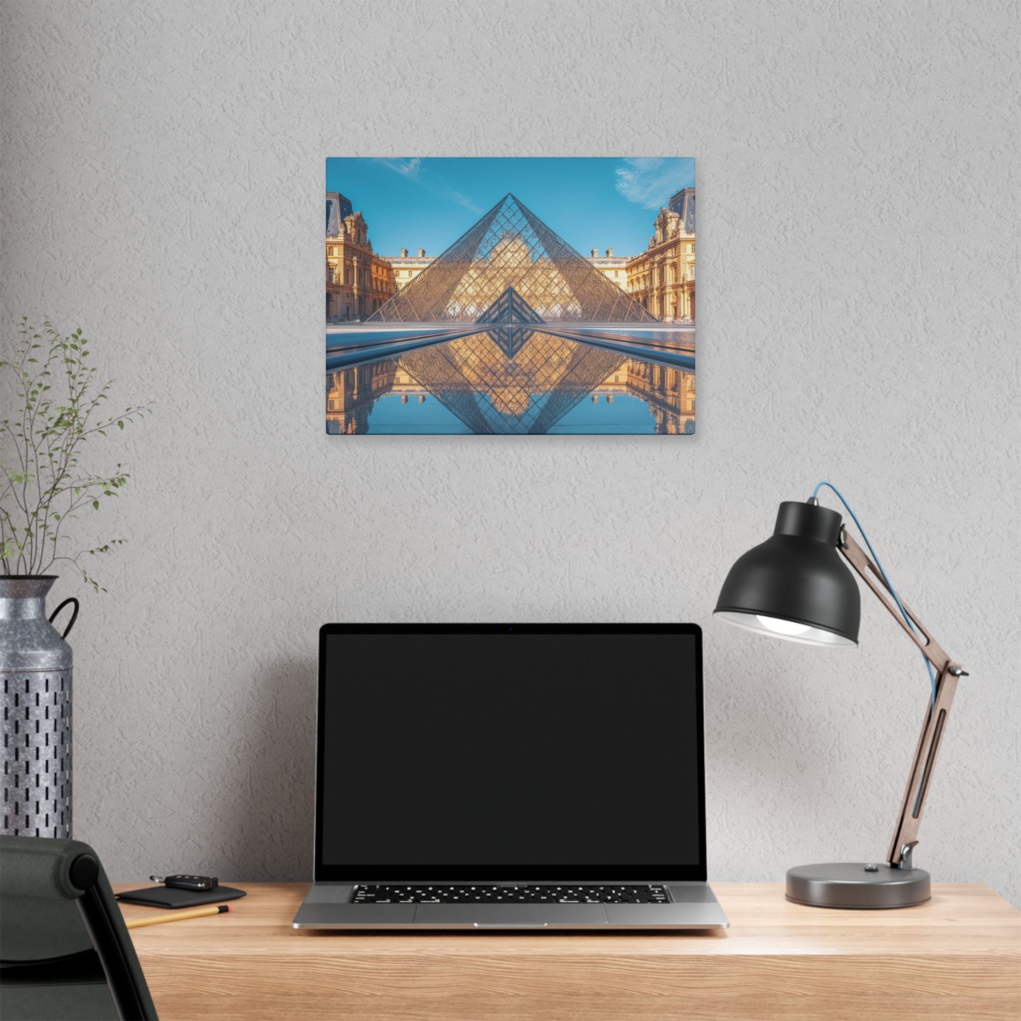 Louvre Glass Pyramid Canvas Print — Paris Travel Wall Art