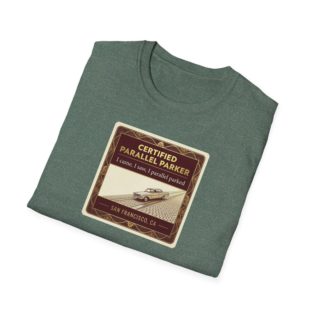 Vintage Airplane T-Shirt — "Certified Parallel Parker" Retro Pilot Tee