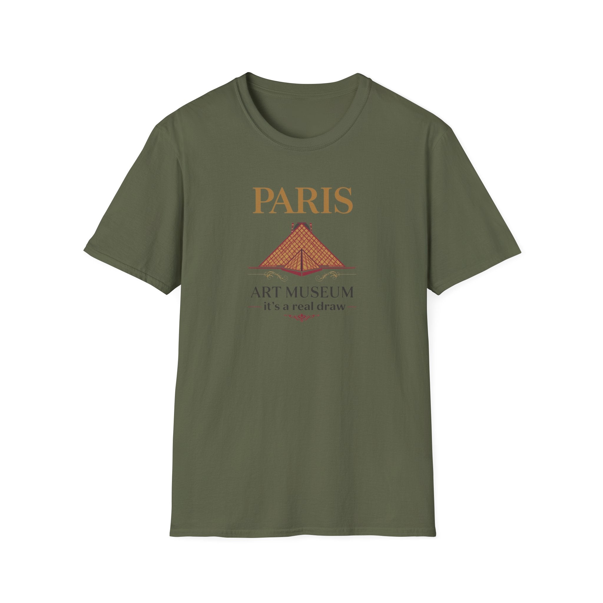 Paris Art Museum T-Shirt – 'It's a Real Draw' Louvre Pyramid Graphic Tee