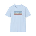 New York Striped Logo T-Shirt | Retro Lines City Design