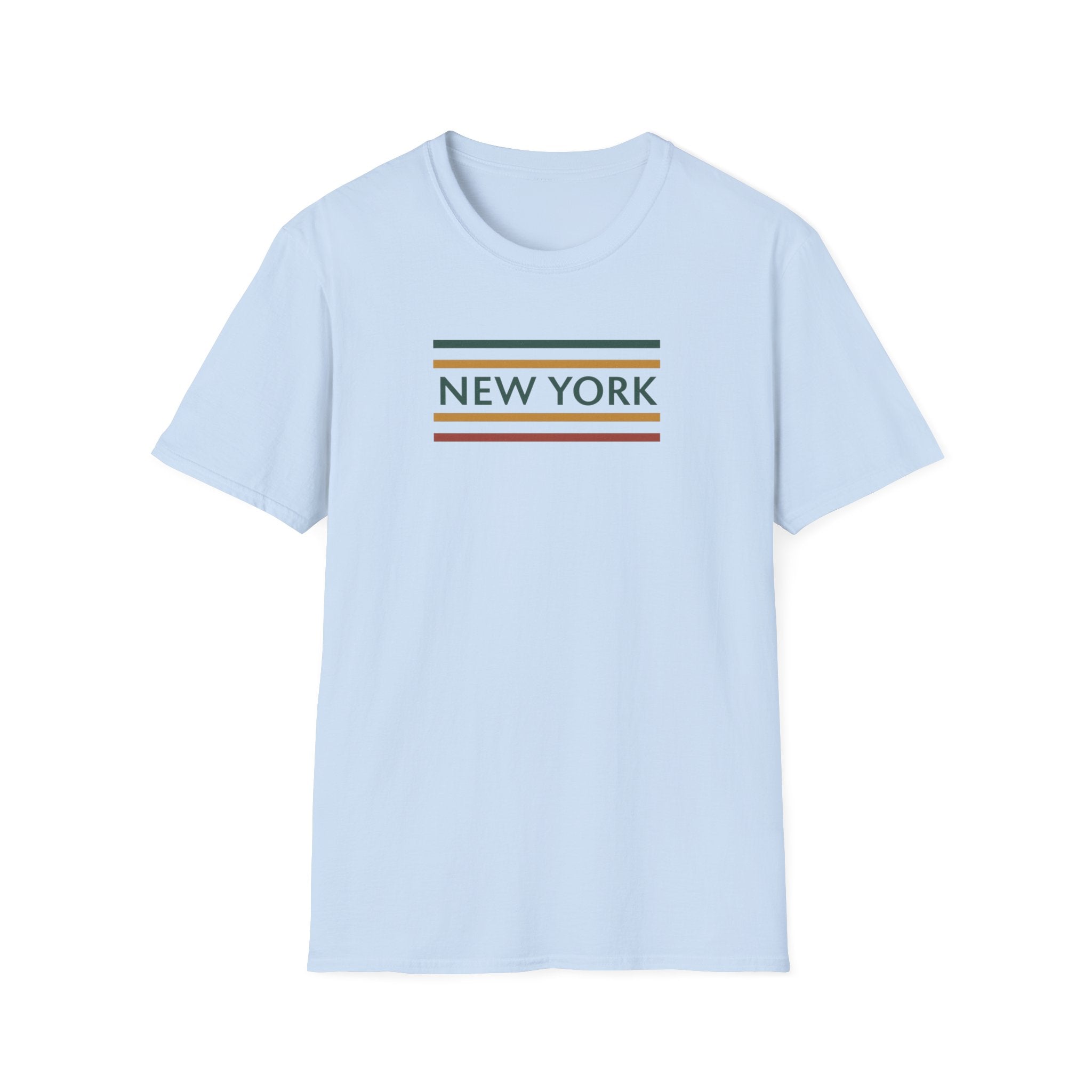 New York Striped Logo T-Shirt | Retro Lines City Design
