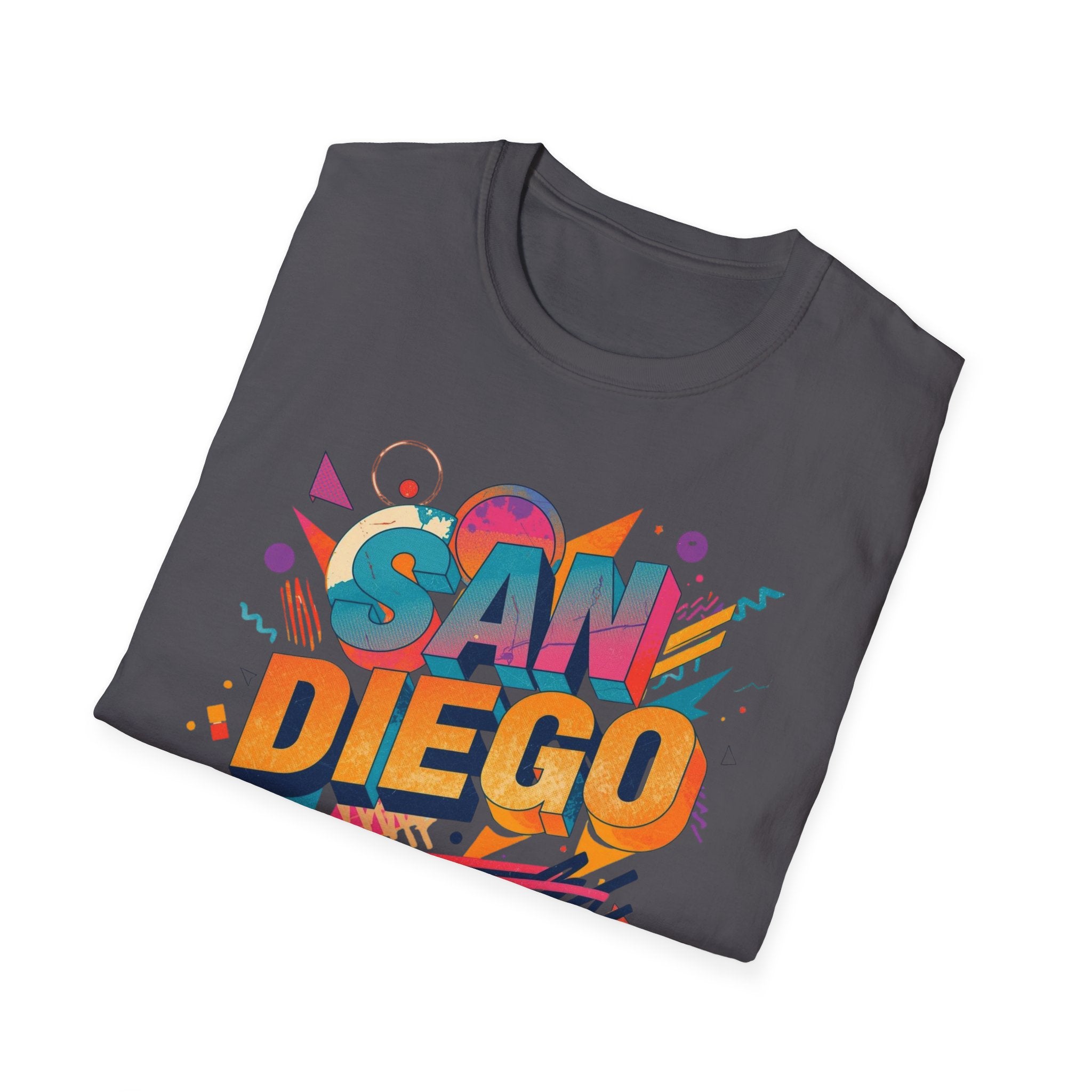 San Diego Retro Graphic T‑Shirt — Colorful 80s Style City Tee